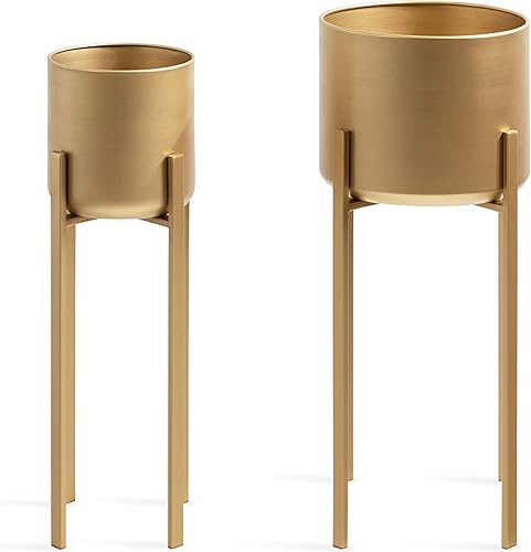 Miniatura 6 de Kate and Laurel Gabi Glam - Soporte de metal de dos piezas para interiores para exhibición o decoración, 2, dorado, 2 unidades