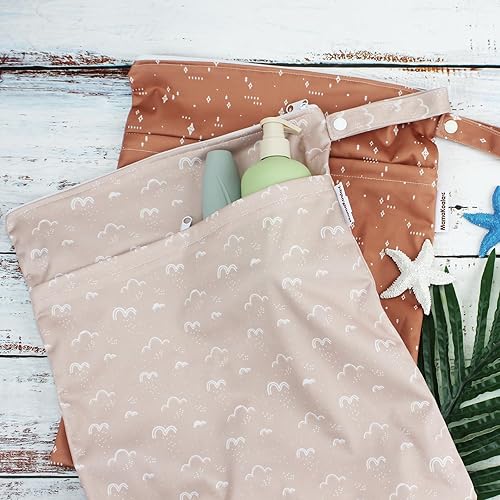 Miniatura 9 de Mama Koala Pañales de tela para bebé 2.0 con 6 insertos (hojas neutrales), con 2 bolsas impermeables para húmedo y seco
