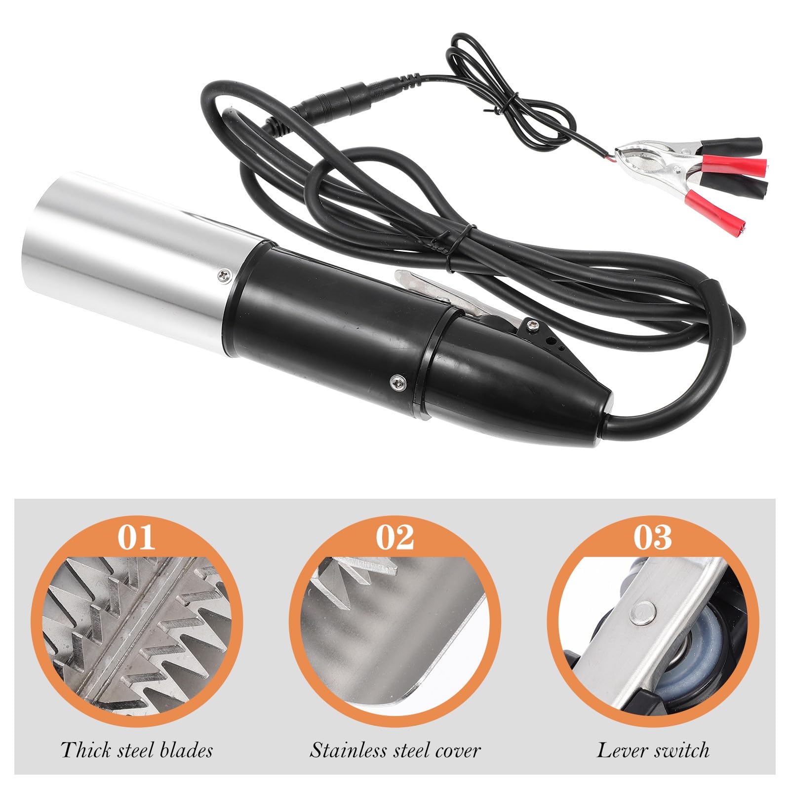 USHOBE Máquina Eléctrica Herramienta para Escamas de Pescado Profesional Batería de Litio y Acero Resistente para Limpiar Pescado sin Dañar la Textura, Adecuado para Uso Doméstico