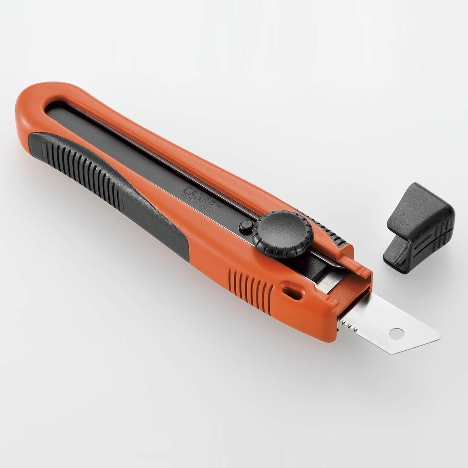 KAKURI Retractable Box Opener Cutter, Heavy Duty Multi-Purpose 2 Way Blade Type (Office Cutter & Corrugated Cardboard Cutter), Made in Japan