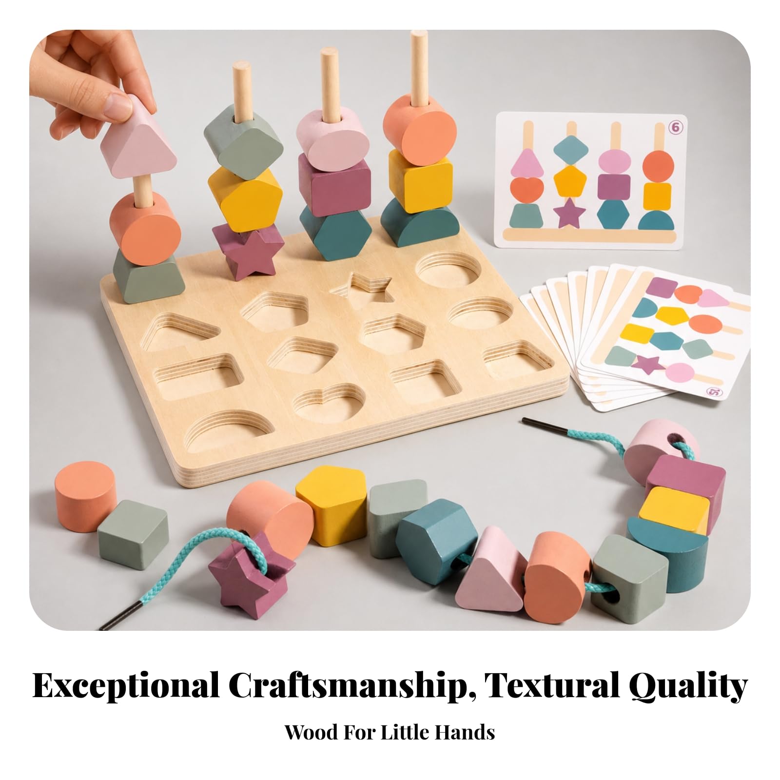 Gioco con Forme Geometriche in Legno | Educativo, Gioco pedagogico con Forme Geometriche, Didattico, per Casa, Stile B