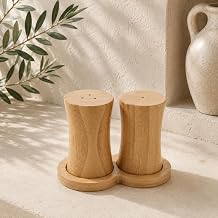 Bambu 2 li Standl  Tuzluk Seti, Do al Bambu Tuz ve Karabiberlik Tak m , Ah ap Standl  Baharatl k Seti, Mutfak ve Sofra  in  k Tuzluk Karabiberlik