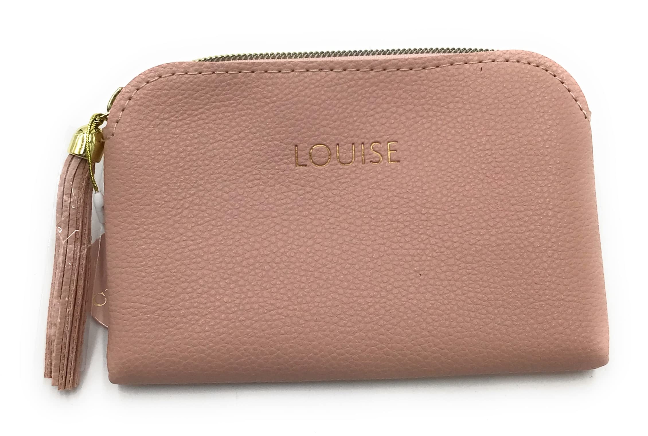 ChosenPersonalised 'Louise' Light Pink Make-up Bag/Purse. Gold Zip with Pink Tassel. Stocking Filler, Gift, Present