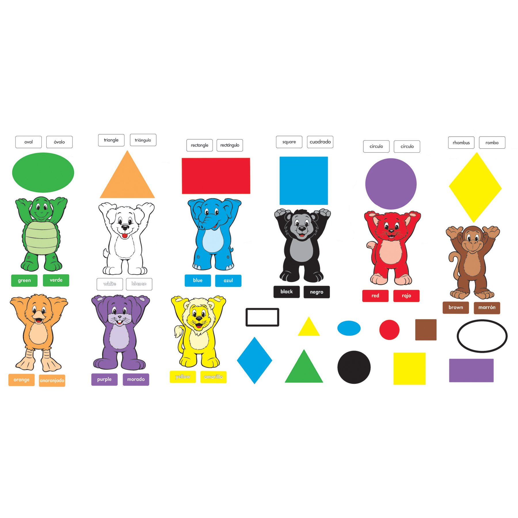 TREND enterprises, Inc. T-8010 Colors & Shapes (EN/SP) Bulletin Board Set - Image 2
