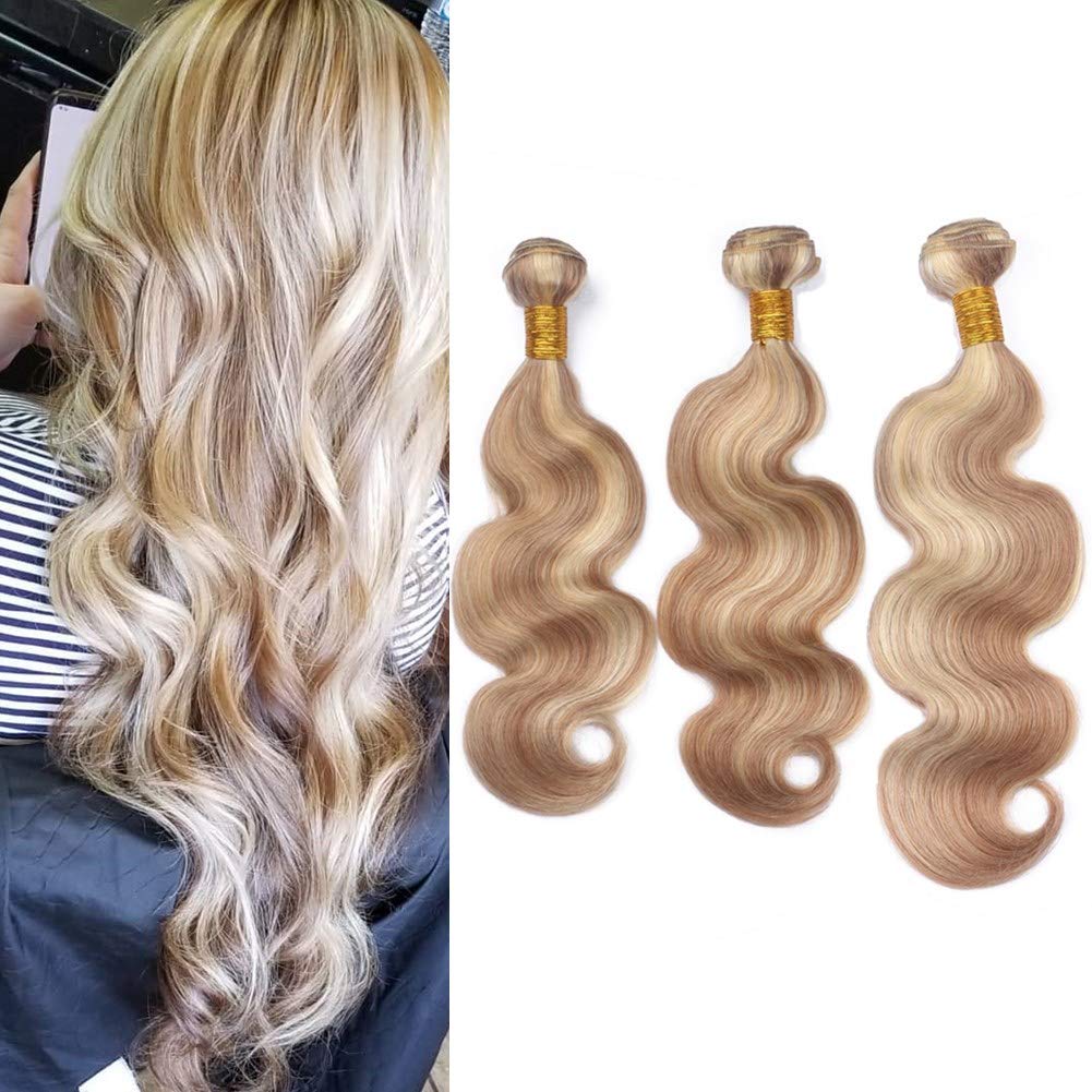Amazon.com : #27/613 Piano Color Body Wave Human Hair Bundles Deals 3Pcs  300 Gram Honey Blonde Highlight Mixed to Blonde Piano Color Brazilian  Virgin Human Hair Weave Wefts 10-30" (12 14 16) : Beauty & Personal Care