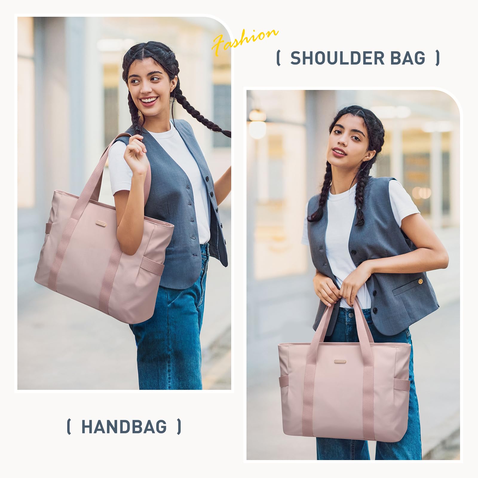 GOLF SUPAGS Sac Fourre-Tout pour Femme Sac à Main Portés Épaule Léger Sac à Bandoulière Multifonctionnel de 14 Pouces Sac à Main Décontracté pour Travail, Études, Voyages