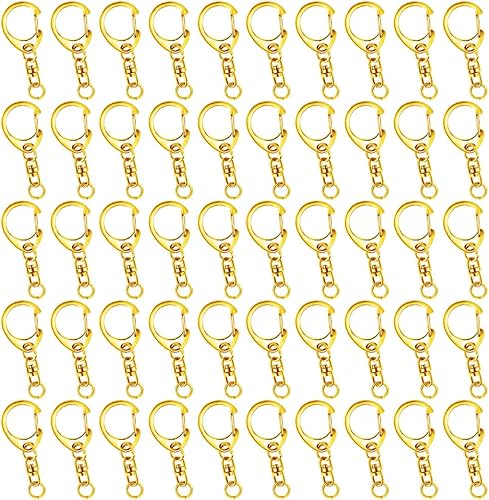 Miniatura 8 de 50 piezas Roctee - Gancho giratorio para cordón con llaveros, ganchos de metal para llavero de cordón, para manualidades, cierre de langosta para