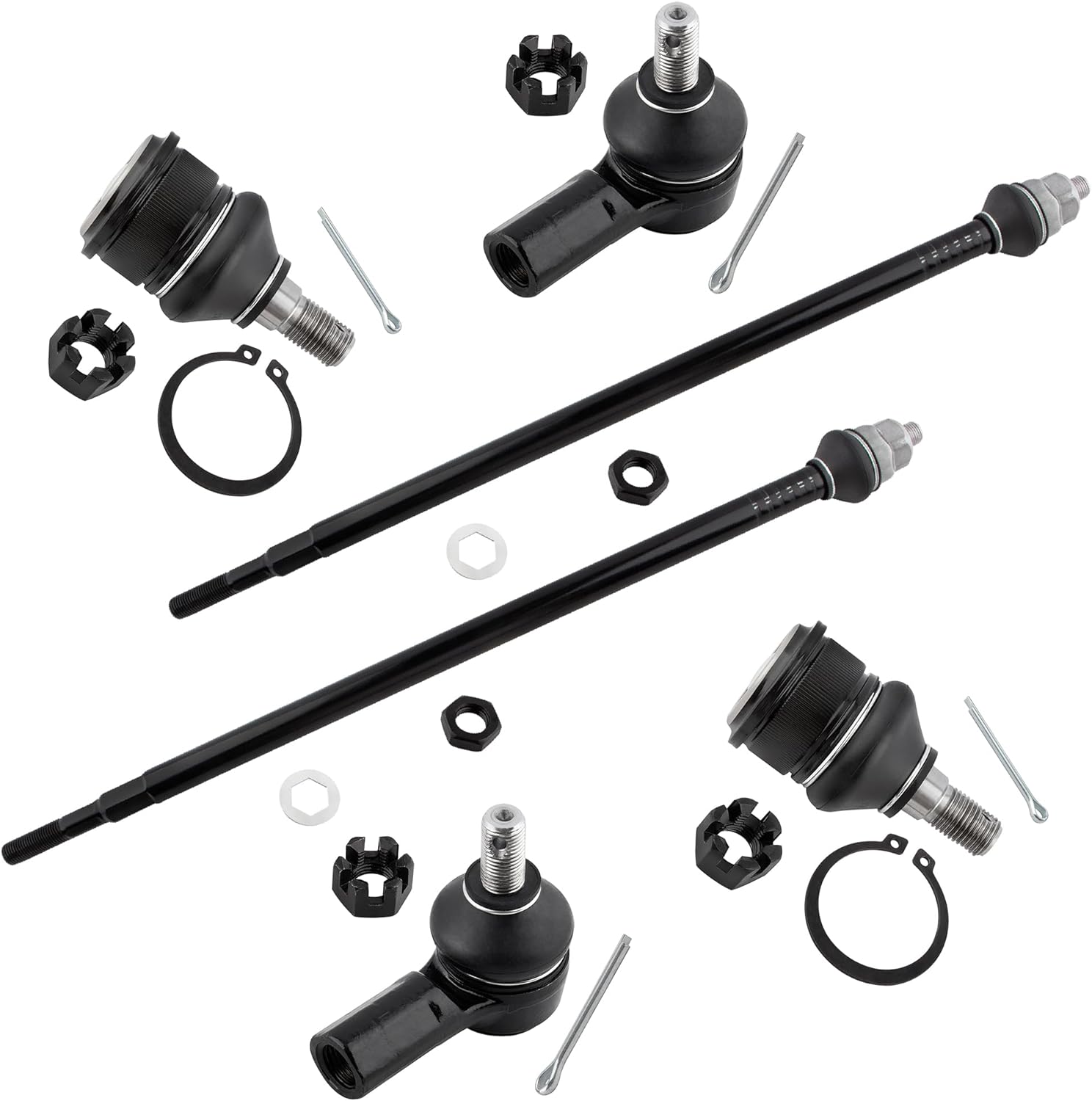 6pcs Front Suspension Kit Inner Outer Tie Rod Ends + Lower Ball Joints Fit For Honda Element 2003-2006/2007-2011 (NOT FOR SC) Sport Utility 4-Door 2.4L Replace# K500004 ES80995 EV800242