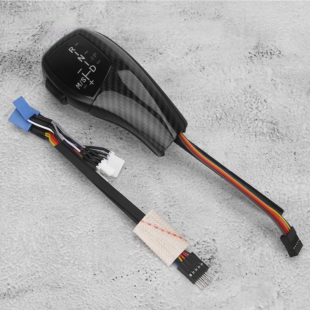 Pomo de engranajes LED para E46 E60 E61 E63 E64 Botón de cambio de marcha, Pomo de palanca de cambios automático (carbono)