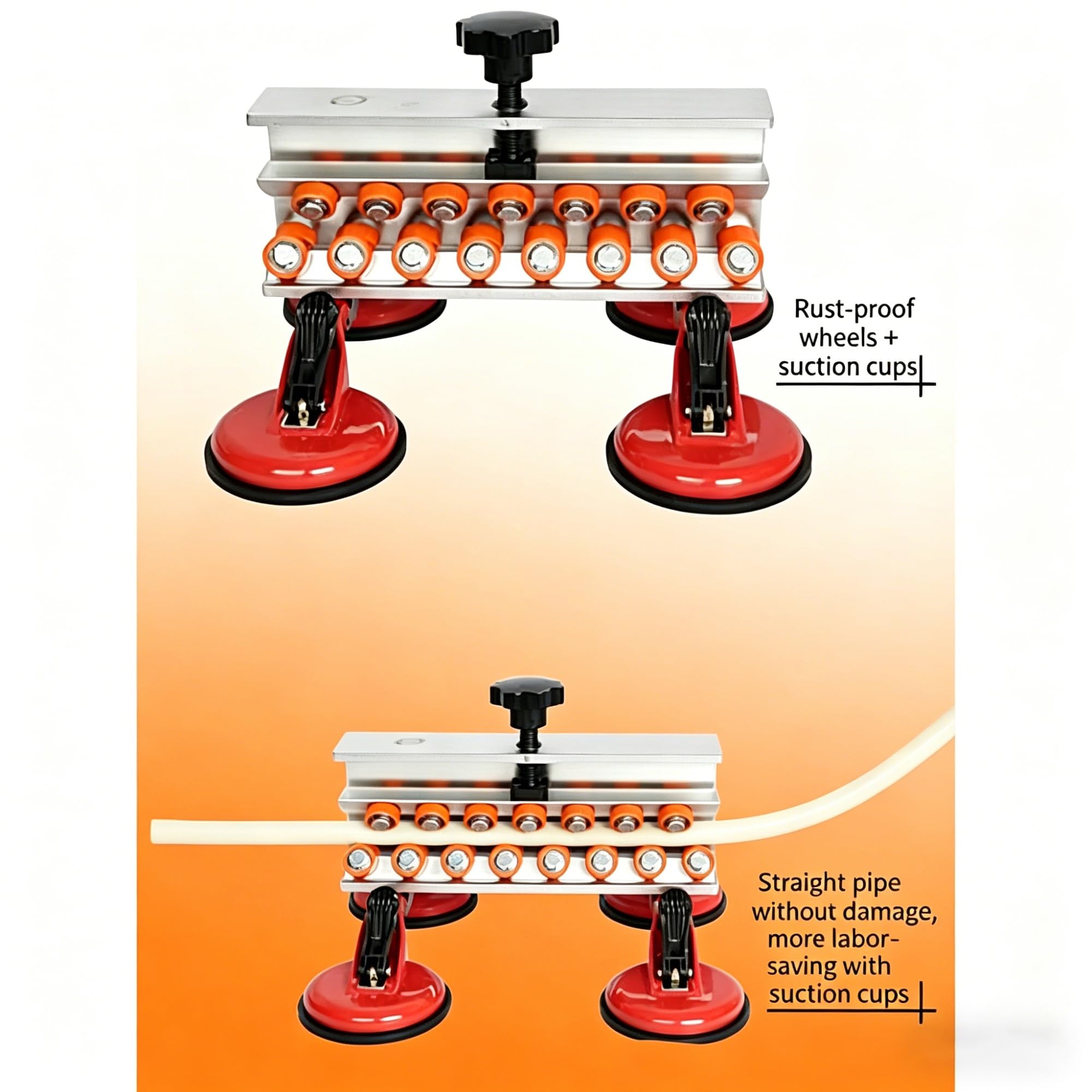 Enderezadora de tubos, máquina alisadora manual de tubos para tubos de cobre de 16-32 mm, estructura de rodillo resistente al desgaste, base de succión segura para la instalación