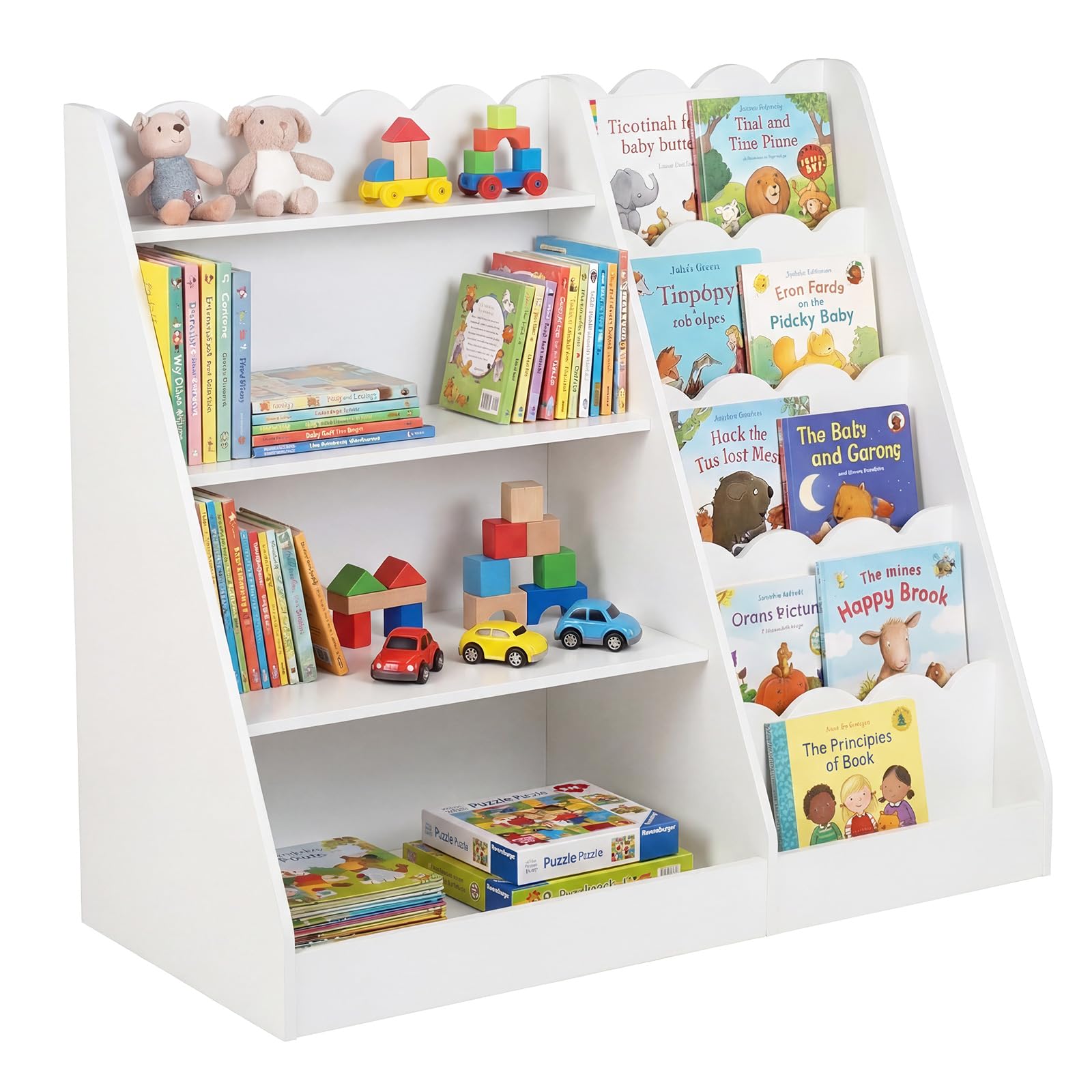 COSTWAY Estantería Infantil para Libros, Librería Infantil con Espacio de Almacenamiento Abierto, Estantería para Niños para Dormitorio, Sala de Juegos, Guardería, 90 x 40 x 80,5 cm (Blanco)