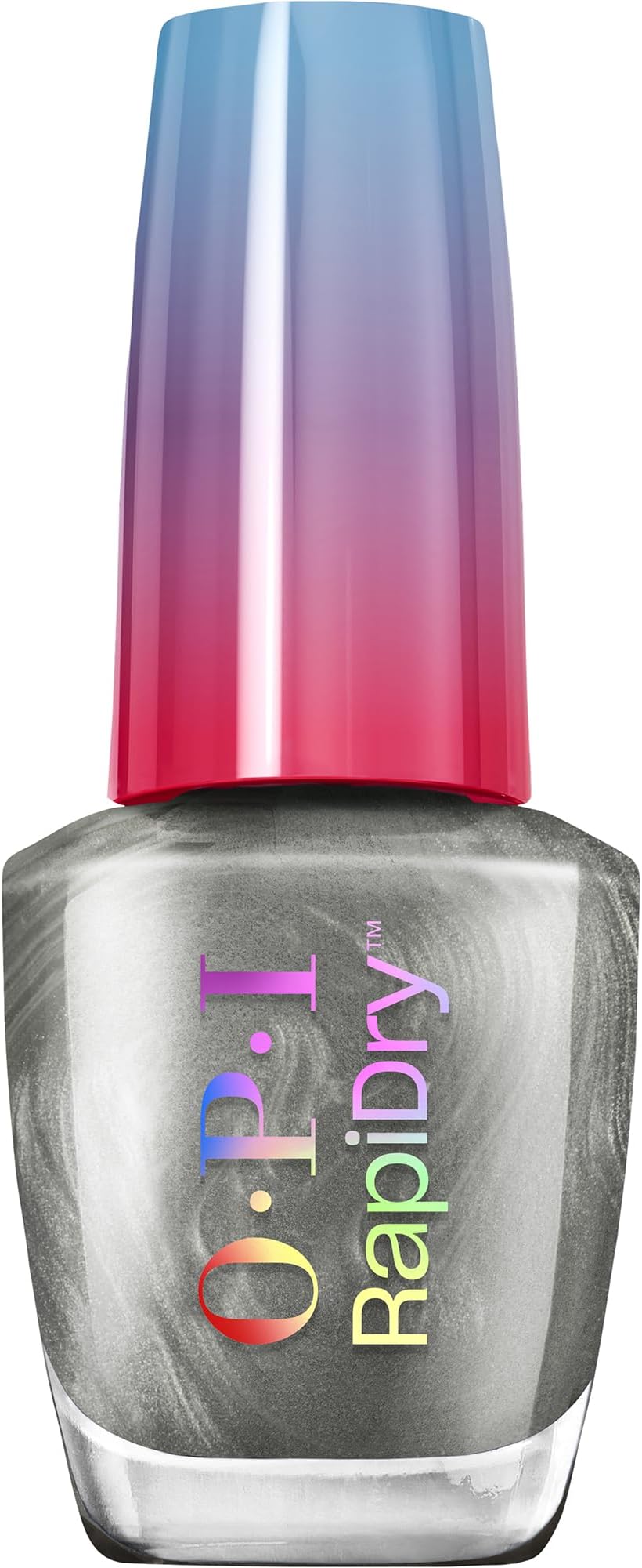 OPI RapiDry A Silver of a Sec | Opaque Bright Silver Metallic Quick Dry Nail Polish | Vegan, Smudge Proof, Fast Drying