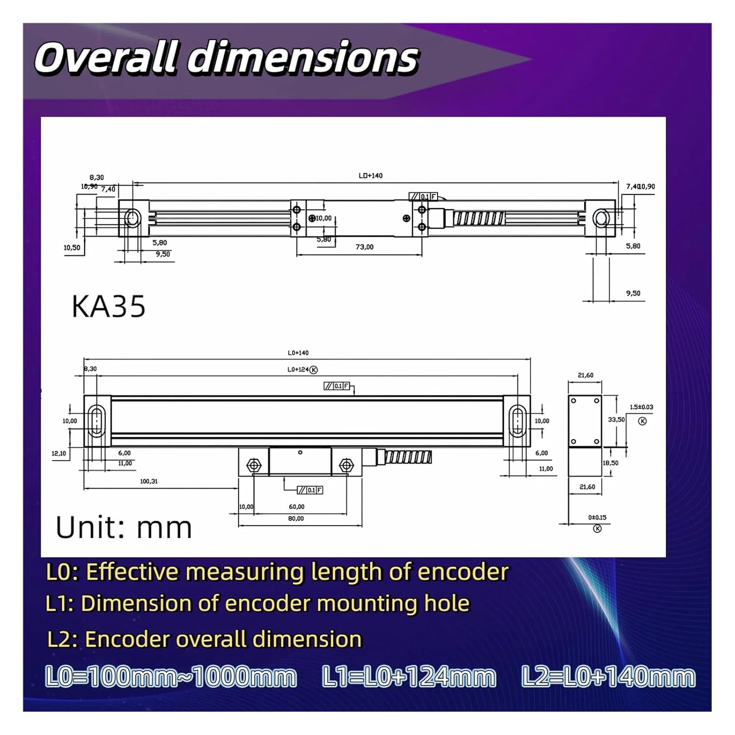 High Accuracy 0.005mm TTL DRO 100 150 200 250 300 350 400 450 500mm Linear Scale 5micron Optical Encoder Grating Ruler