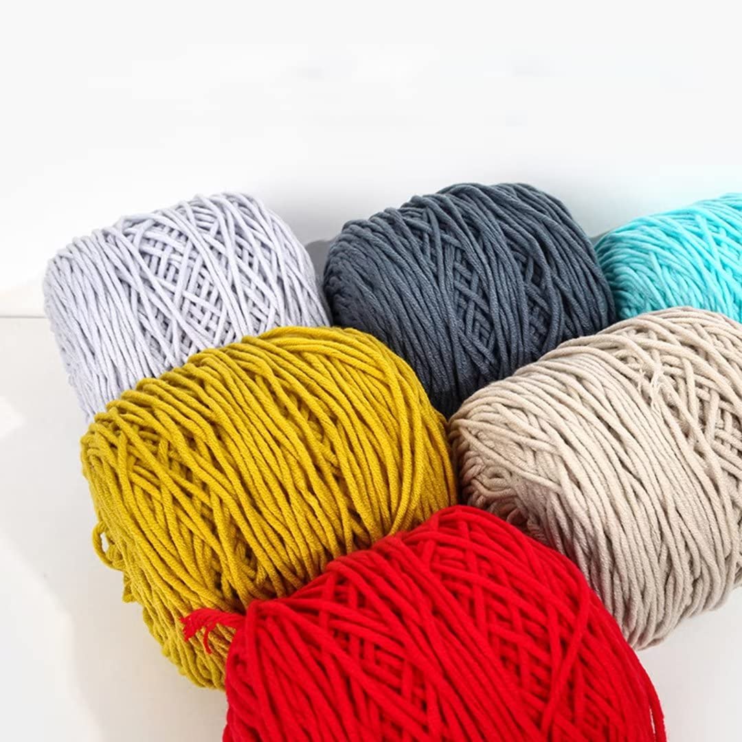 Hilo de chenilla de punto grueso, 6 ovillos de hilo for tejer 95 g, 8 hebras, 5 mm grosor, 100 m por ovillo(O,95g/roll)
