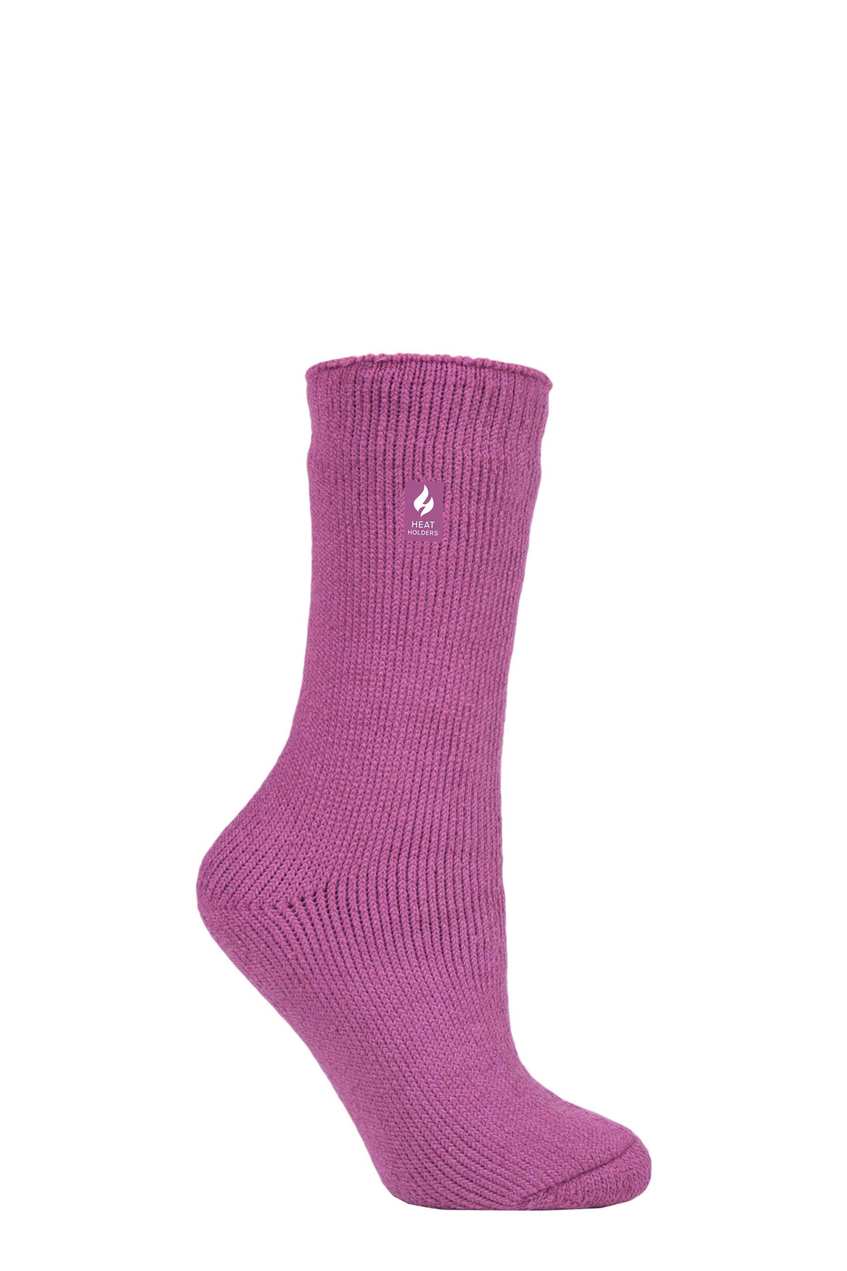 Heat Holders Ladies 1 Pair 1.6 TOG Lite Socks (4-8, Muted Pink)
