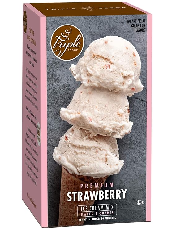 Triple Scoop Ice Cream Mix, Starter for use with Home Ice Cream Maker, Non-Gmo, No Artificial Colors or Flavors, Ready in Under 30 Mins (1, Salted Caramel)