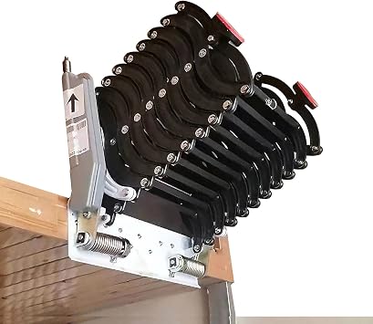 TECHTONGDA 9.8ft Attic Stair Pull Down Loft Ladder, Al-Mg Alloy Wall Mounted Folding Retractable Attic Ladder, 12 Steps Folding Loft Stairs with 660LB Load Capacity, Black