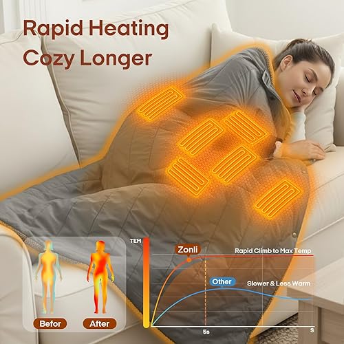 Miniatura 2 de ZonLi Manta térmica a pilas para uso en exteriores, moderna, inalámbrica, portátil con batería recargable de 10000 mAh, chaleco térmico para hombre,