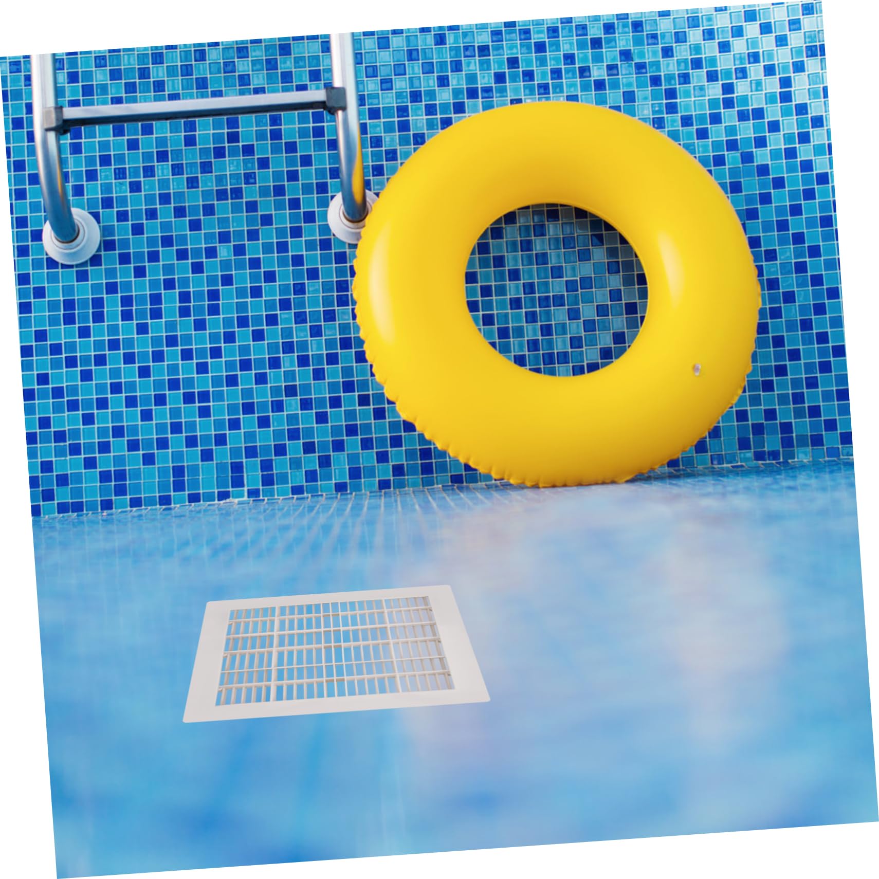 Quadratischer Schwimmbadablauf aus Kunststoff Weiß für Außenbecken und Aquarium Glatte Oberfläche Automatische Sperre bei Entleerung