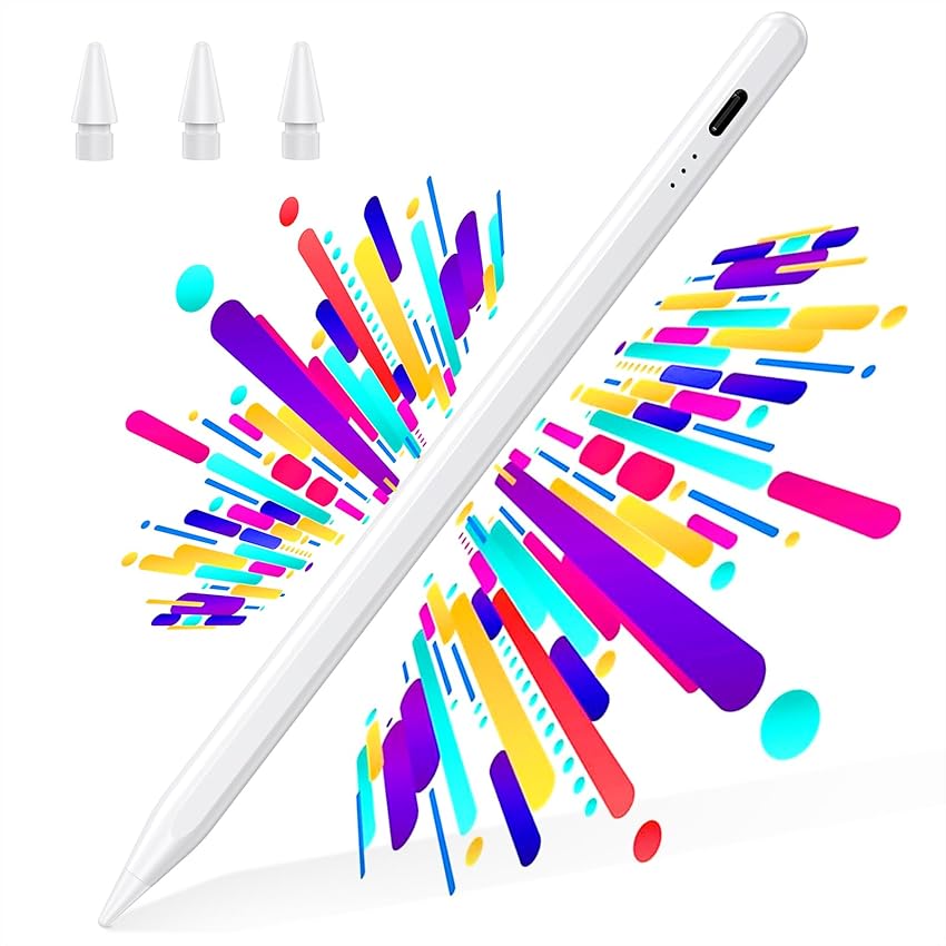 BAZO Penna Compatibile con iPad 2018-2025, Penna per iPad Palm Rejection, Ricarica rapida, Sensibilità All'inclinazione, per ipad 11 A16/10/9/8/7/6,Pro 11/12.9,Air 3/4/5/M2/M3,Mini 5/6. bs