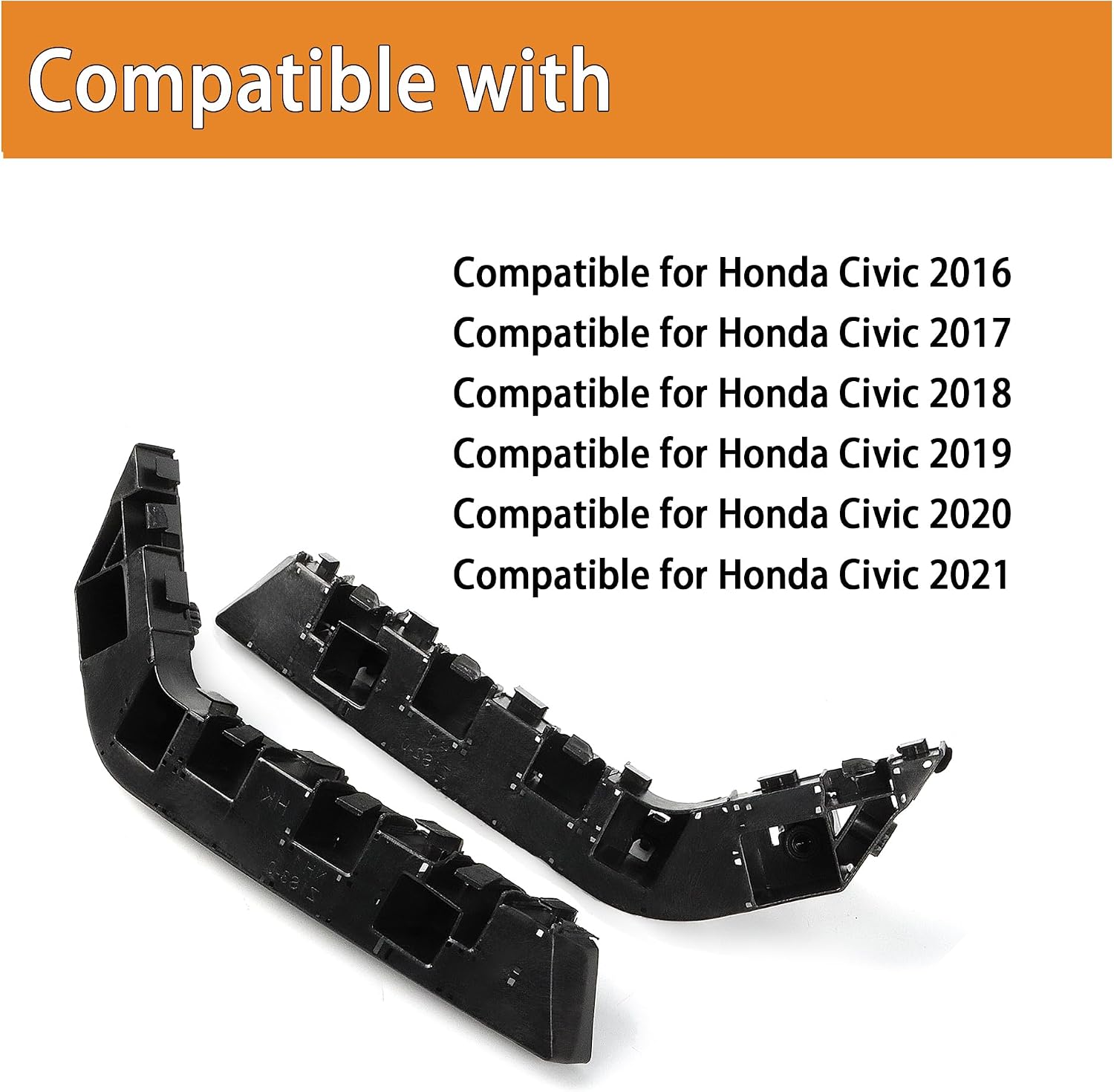 Front Bumper Bracket Set Left and Right Side Compatible with Honda Civic 2016 2017 2018 2019 2020 2021 Replaces 71193-TBA-A00 71198-TBA-A00,HO1033109 HO1032109