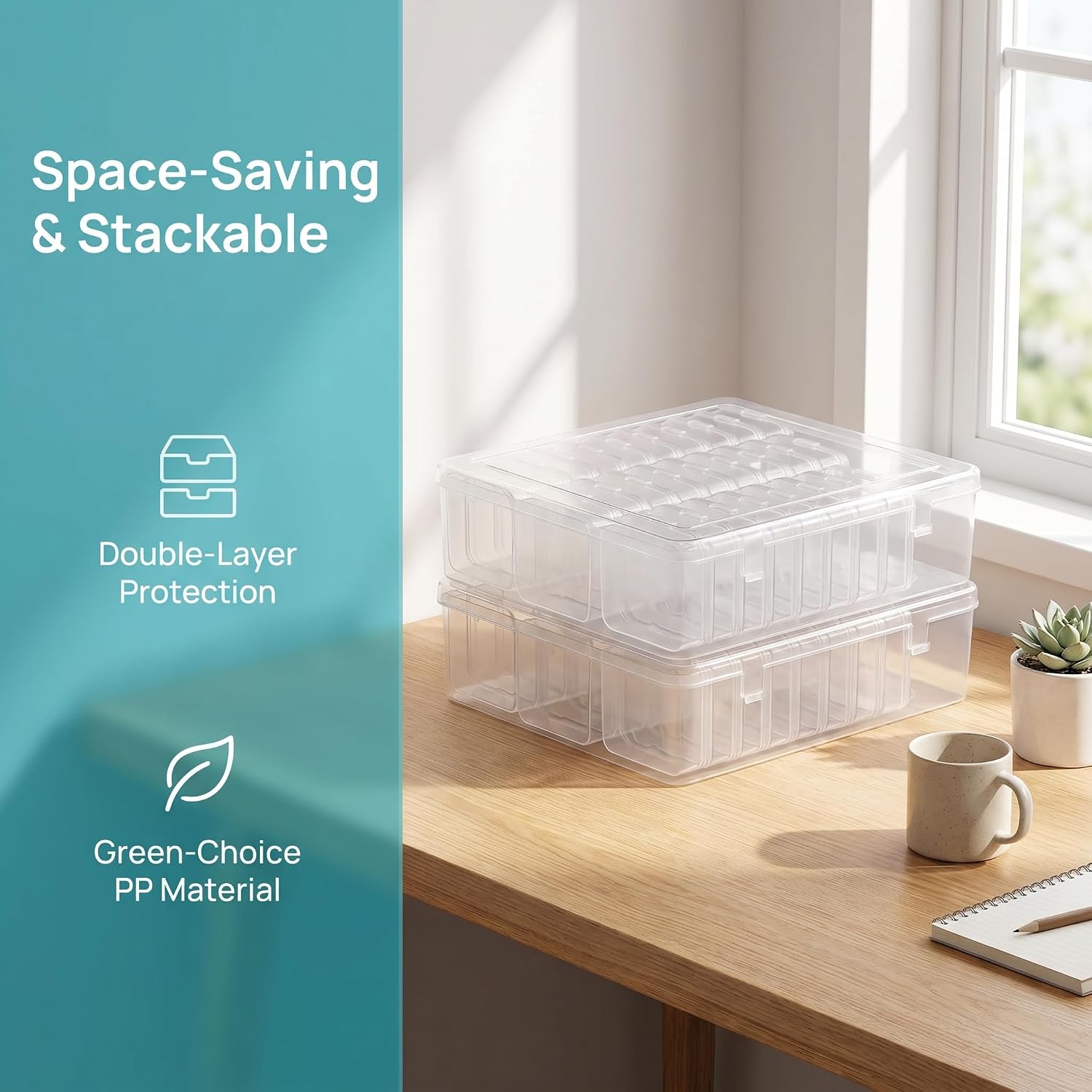 5 Pack Clear Storage Box Organizer with 150 Small Boxes, 16.5×22.5×5.6cm/6.5×8.86×2.2inch Plastic Bead Storage Container Organizer
