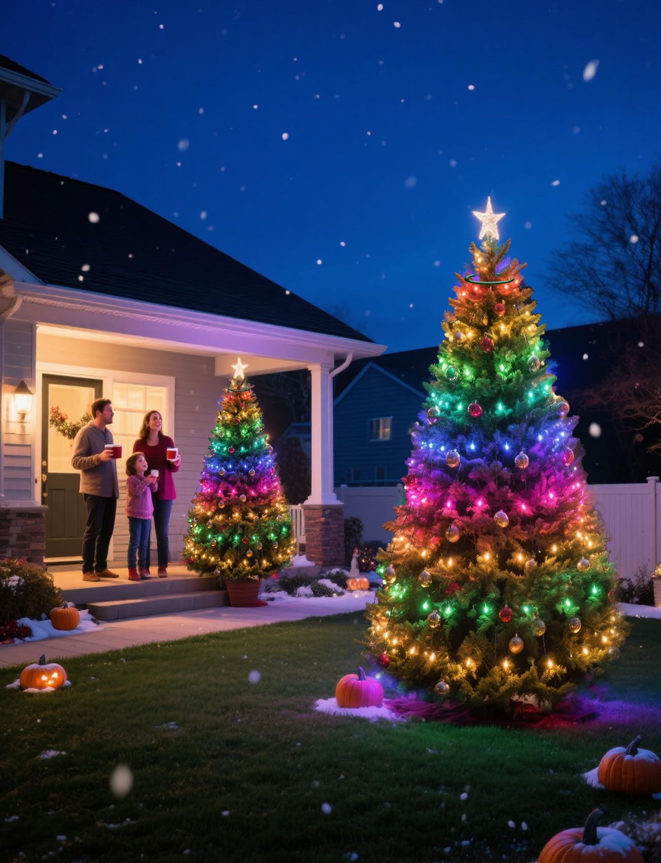 Aigostar RGBIC Smart Lichterkette mit Ring für Weihnachtsbaum, 1.5M 150 LEDs, APP & Fernbedienung, Musik-Sync, 39 Dynamische Effekte, 150+ Szenen, Wasserdicht Christbaumbeleuchtung, 2 Sets