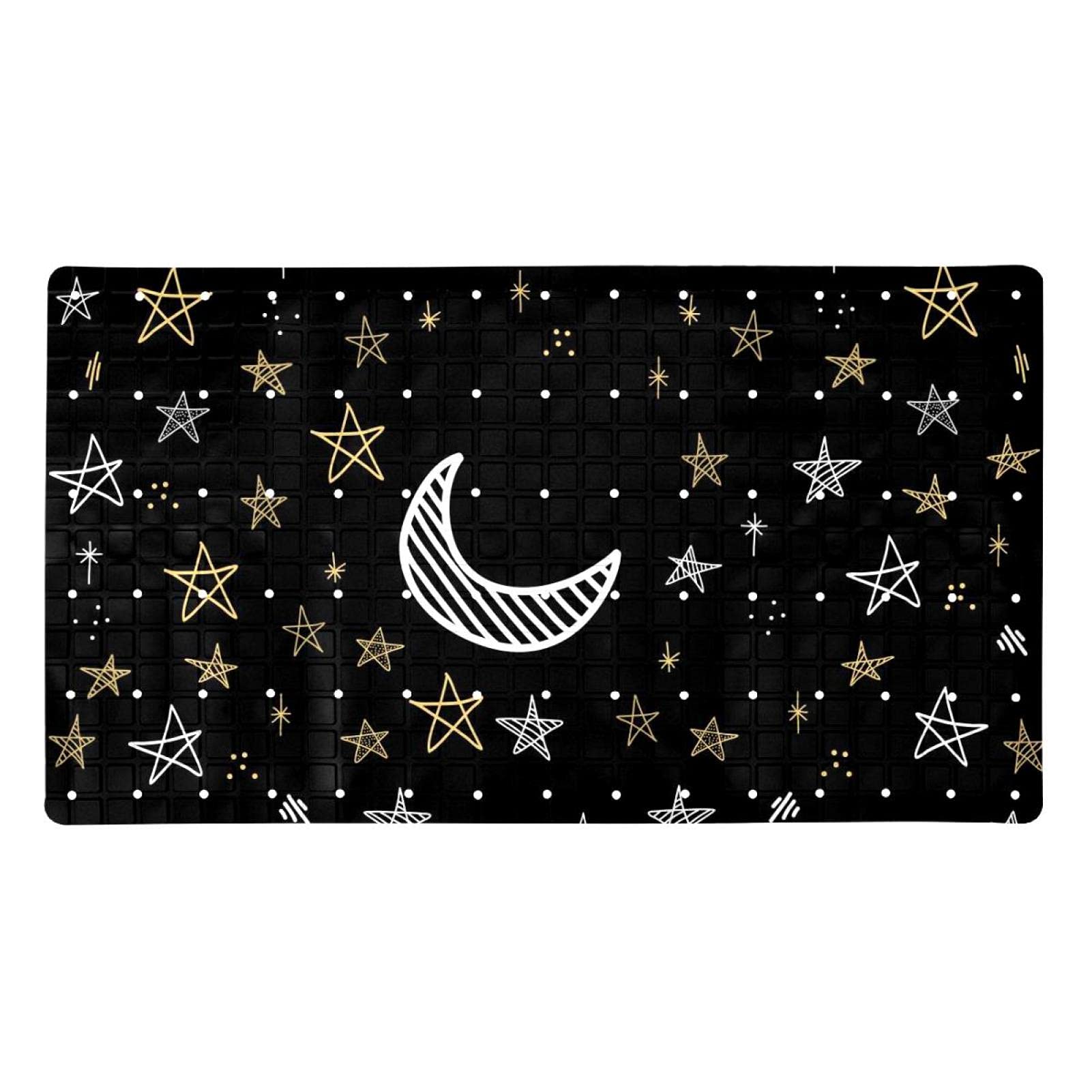 Tapis de bain antidérapant PVC 40x70 cm Moon Star lavable avec ventouses