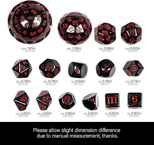 Miniatura 5 de Poludie Juego completo de dados poliédricos DND D3-D100 D3-D100 con bolsa de dados de ojo de dragón, dados D100 para Calabozos y Dragones, RPG,