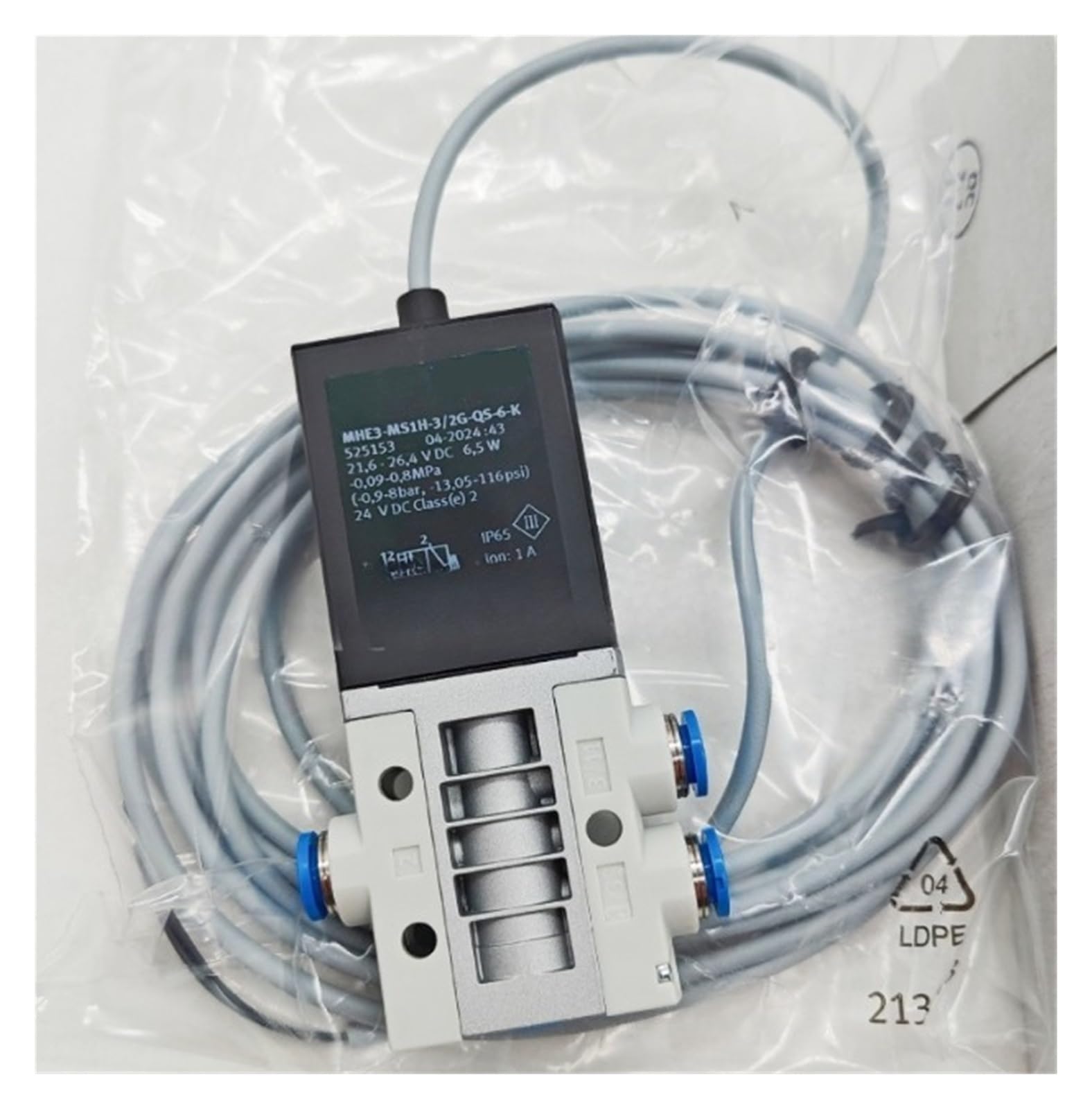 Électrovanne 3/2 MHE3-MS1H-3/2G-QS-6-K pour éliminer les fuites d'air
