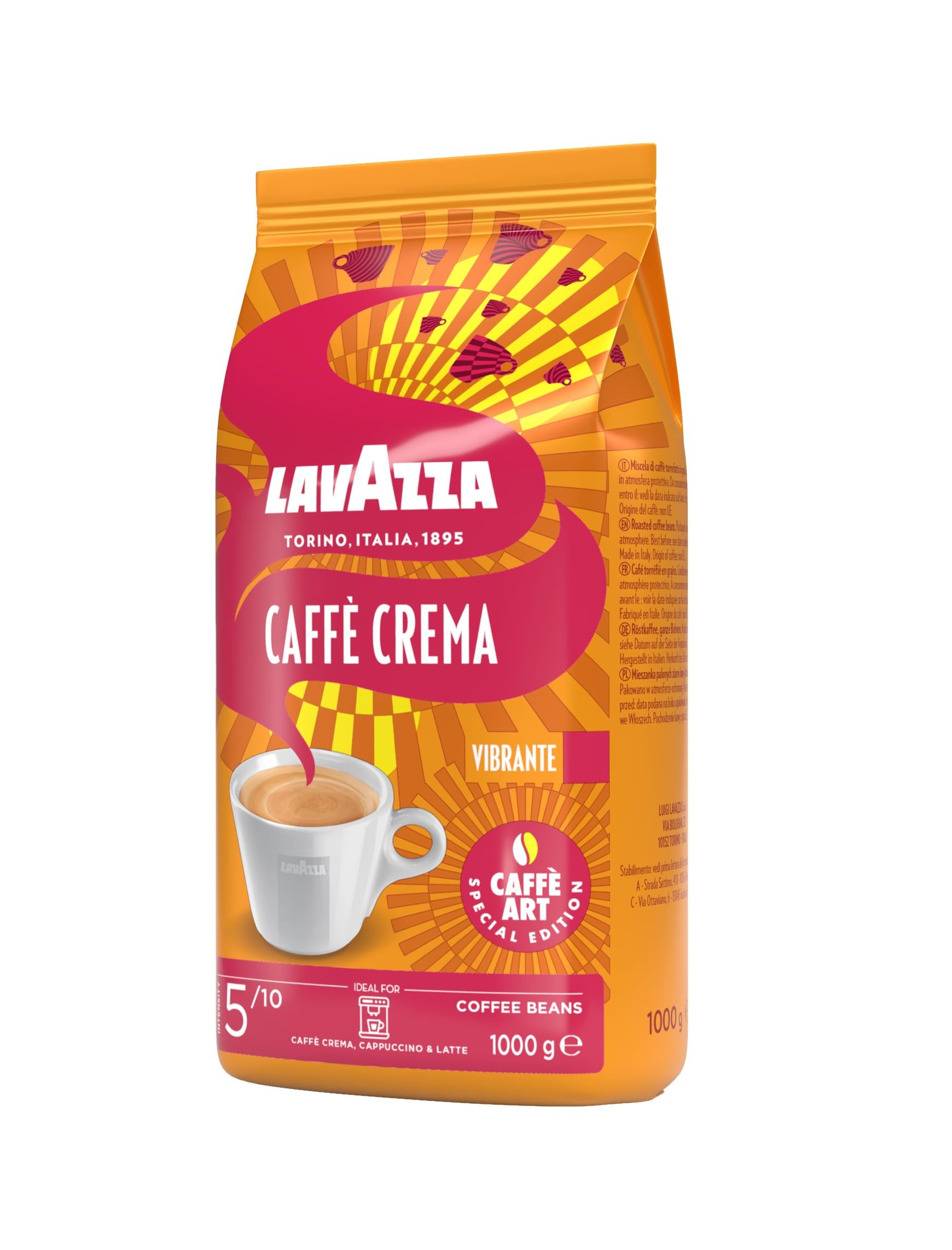 Lavazza Caffè Crema Vibrante – Kaffeebohnen, 1 kg
