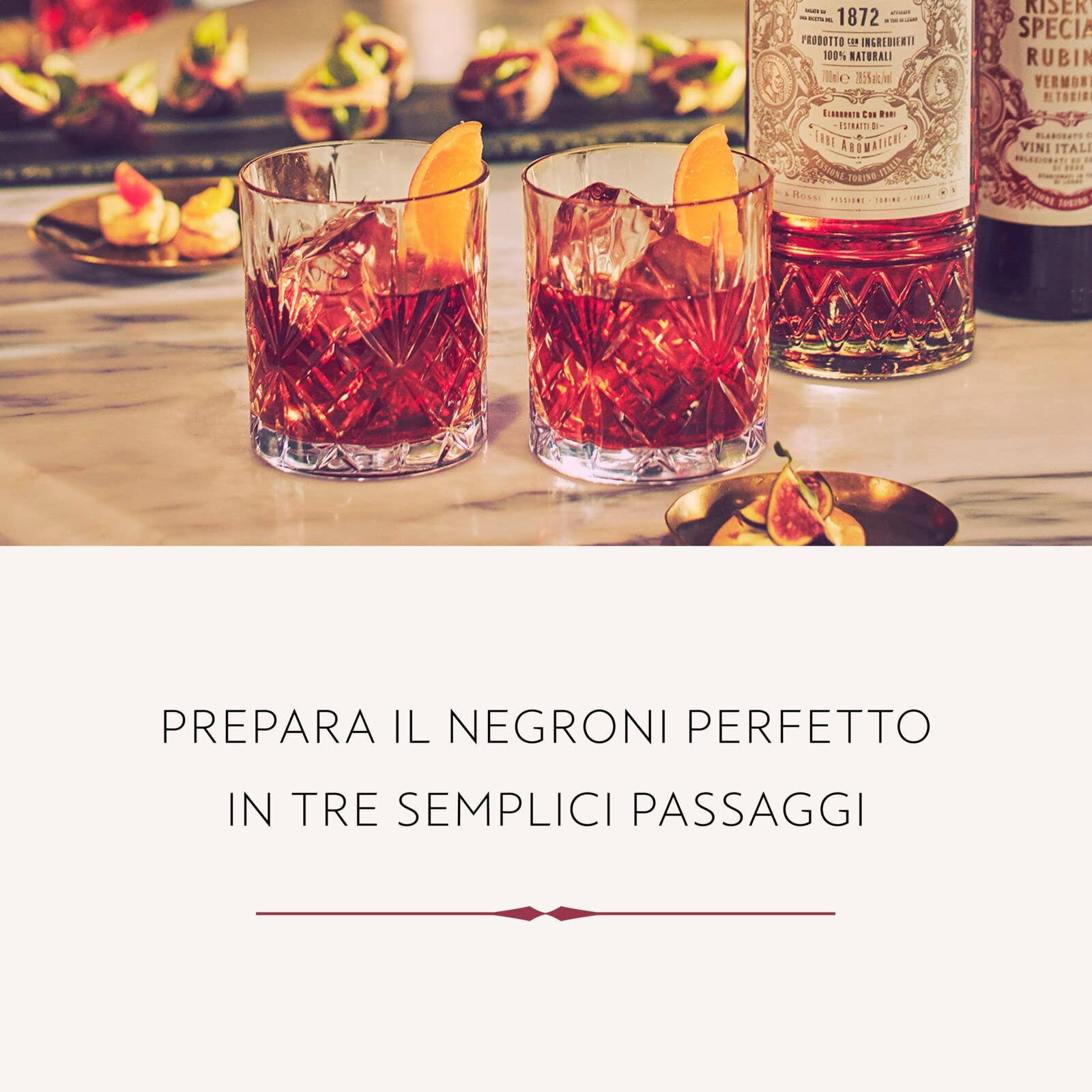 Martini Negroni Cocktail Kit Gift Set, Include Martini Riserva Speciale Rubino Vermouth 75cl, Martini Riserva Speciale Bitter 70cl, Gin Bombay Sapphire 35cl, Bicchiere Tumbler Martini