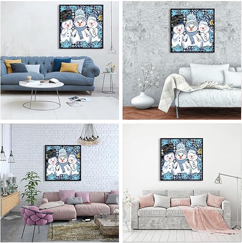 Miniatura 7 de JFYHAB Kits de pintura de diamantes de Navidad, kits de arte de diamantes de muñeco de nieve para adultos, kits de pintura de diamantes 5D para