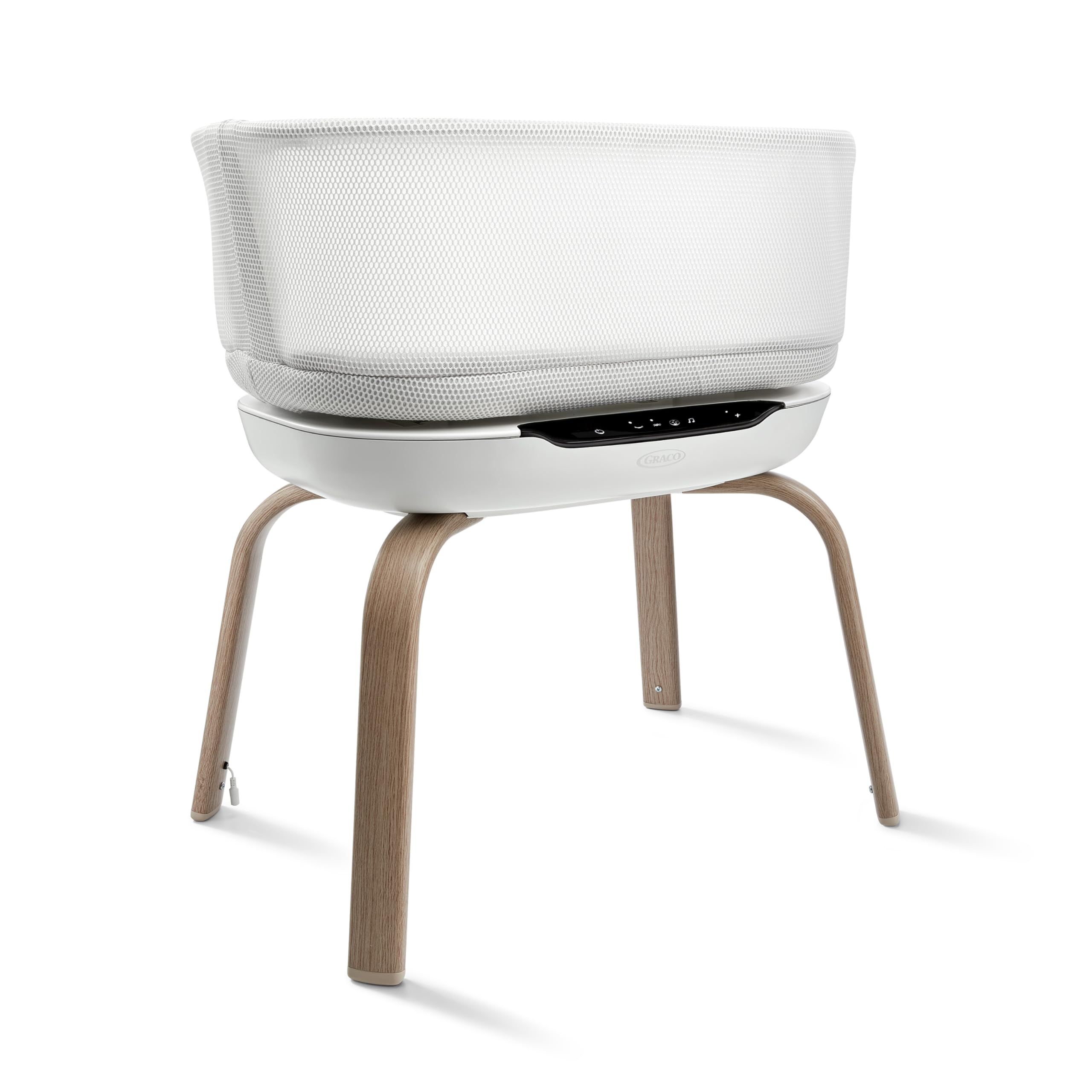 Graco SmartSense Soothing Baby Bassinet & Rocker with Cry Detection Technology, Includes 100% Organic Cotton Sheet, Luna