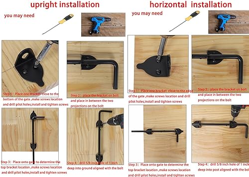 Miniatura 4 de Perno de caña de 12 pulgadas, pasador de acero con acabado negro, principalmente para puertas de madera, PVC, vinilo, metal, puertas (12 pulgadas,