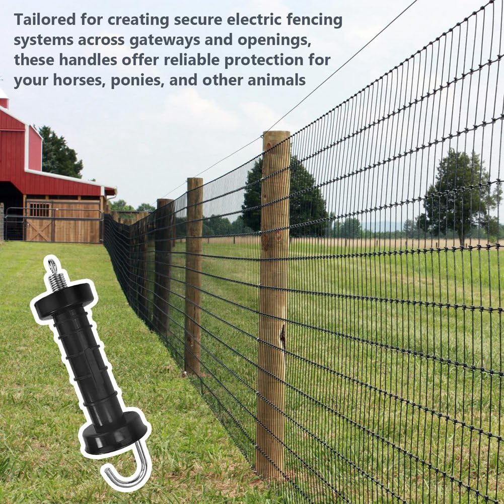 Manija de Puerta de 10 Piezas para Cerca EléCtrica, TensióN de Resorte Aislado, Accesorios de Repuesto para Cercas, para Puertas de Pasto