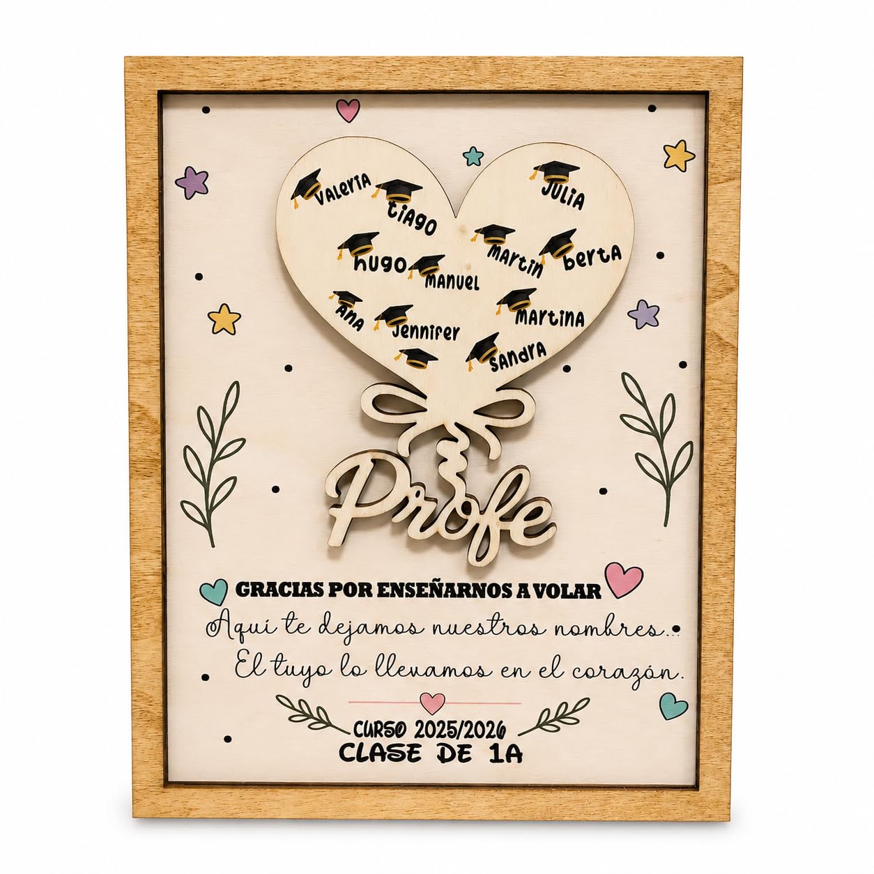 Regalo para Profesora Personalizado – Detalle Elegante para Maestra Infantil y Guardería, Acabados Premium y Fácil Limpieza, Regalo Profe Original Fin de Curso para Profesores y Maestras