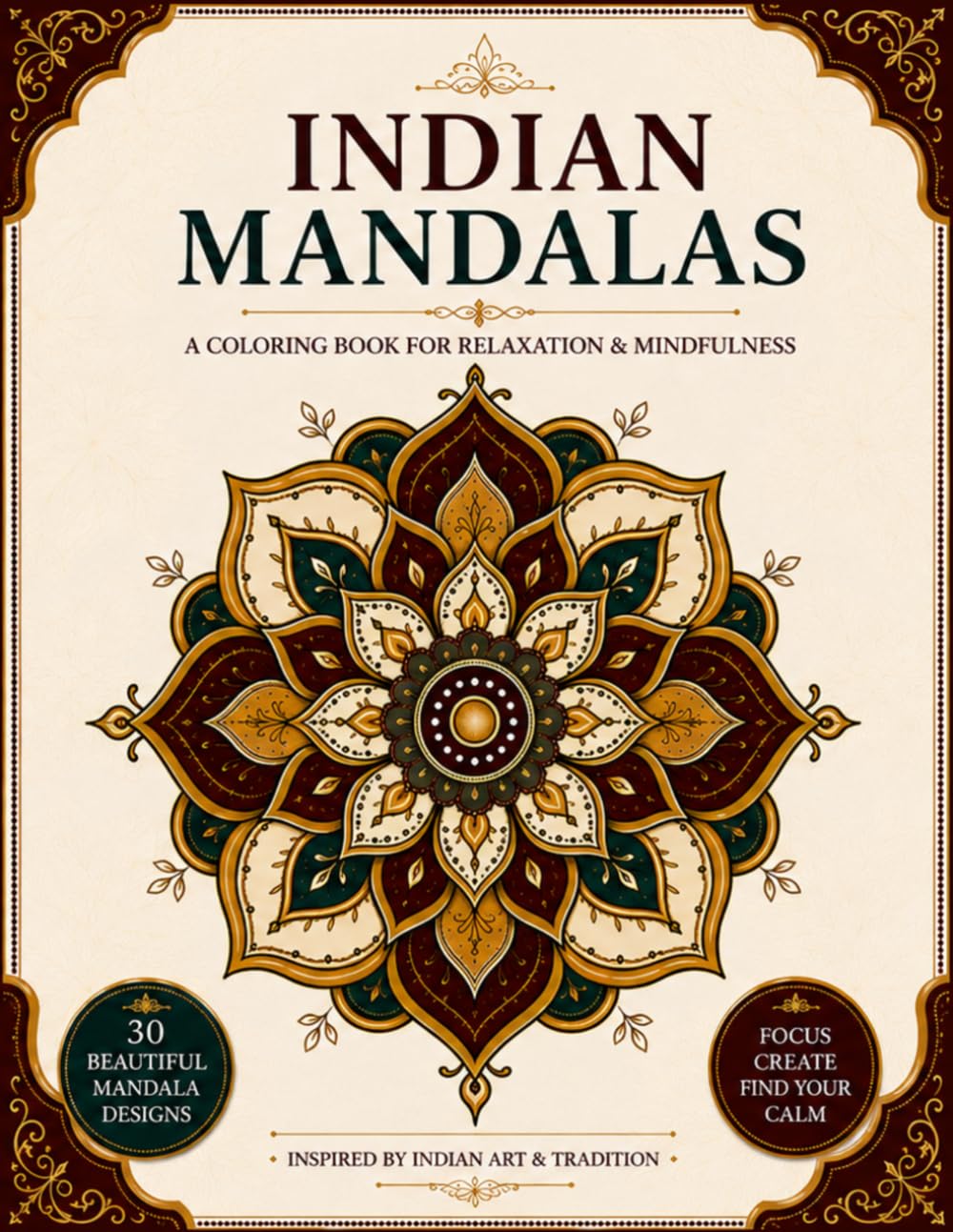 Indian Mandalas: A Coloring Book For Relaxation & Mindfullness