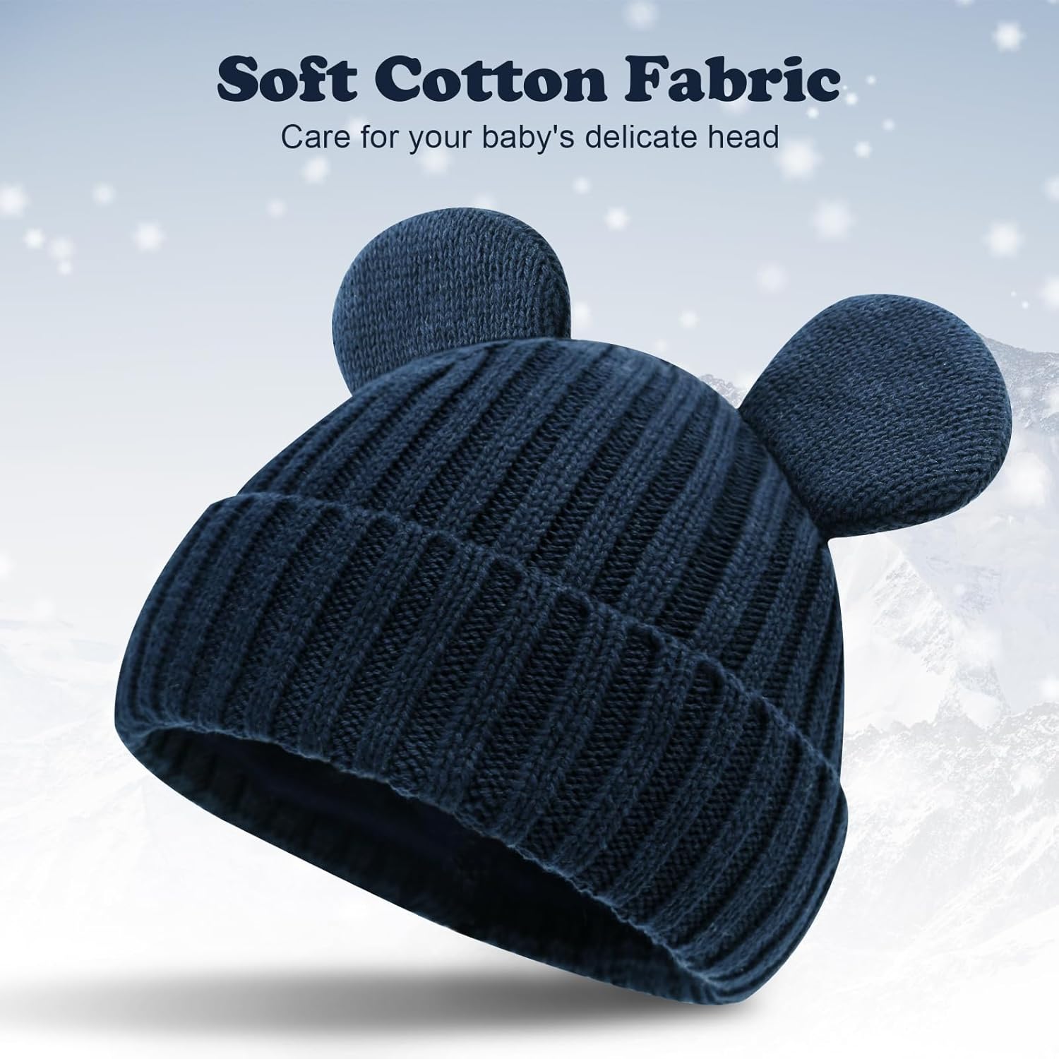 Toddler Boy Winter Beanie Baby Knit Hat Warm Girl Beanies Newborn Cute Hats for Kids - Image 2