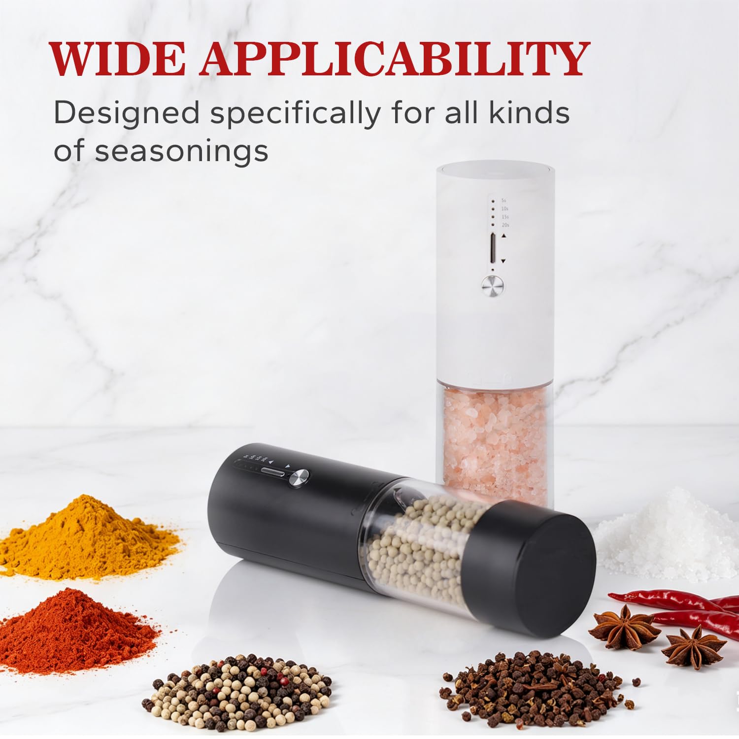 SANMAS Electric Salt & Pepper Grinder Set -6