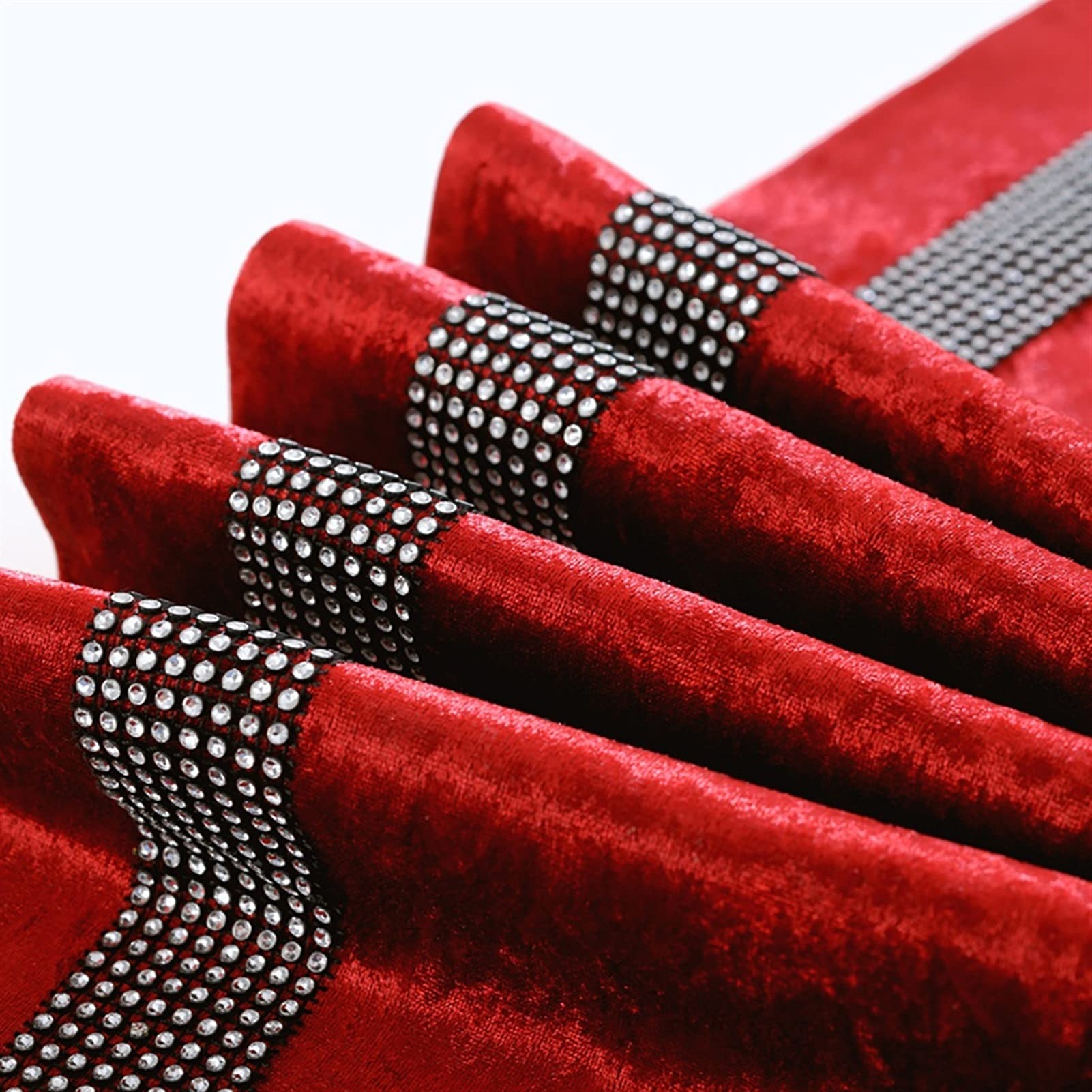 Elegant und luxuriös Tischläufer Stilvolle Atmosphäre Einfache Moderne Diamant Noble Luxuriöse Silbergrau Sparkle Crushed Samt Bling Table Runner, 5 Farben (Nero,32 * 210cm)