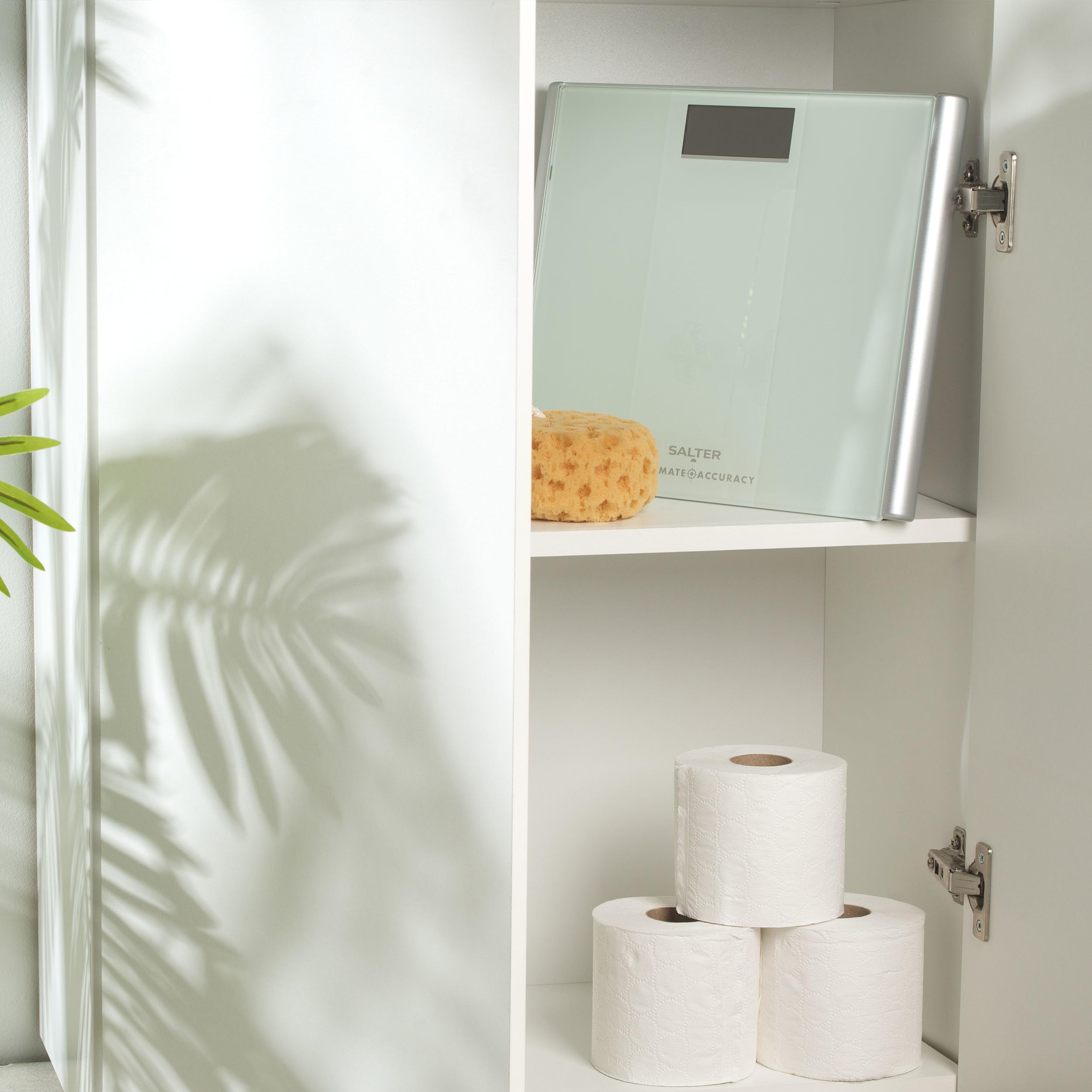 Salter 9009 WH3R Escala de baño de precisión máxima: Básculas de pesaje digitales, incrementos de 50 g, lecturas instantáneas paso a paso, pies de alfombra, 180 kg, baterías incluidas