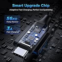 Vista 3 de Etguuds - Cable corto de USB-A a C de 6 pulgadas, 2 unidades, carga rápida, para Samsung Galaxy S22, S21, S20 FE Ultra 5G, S10, S9, Note 20, 10 y 9