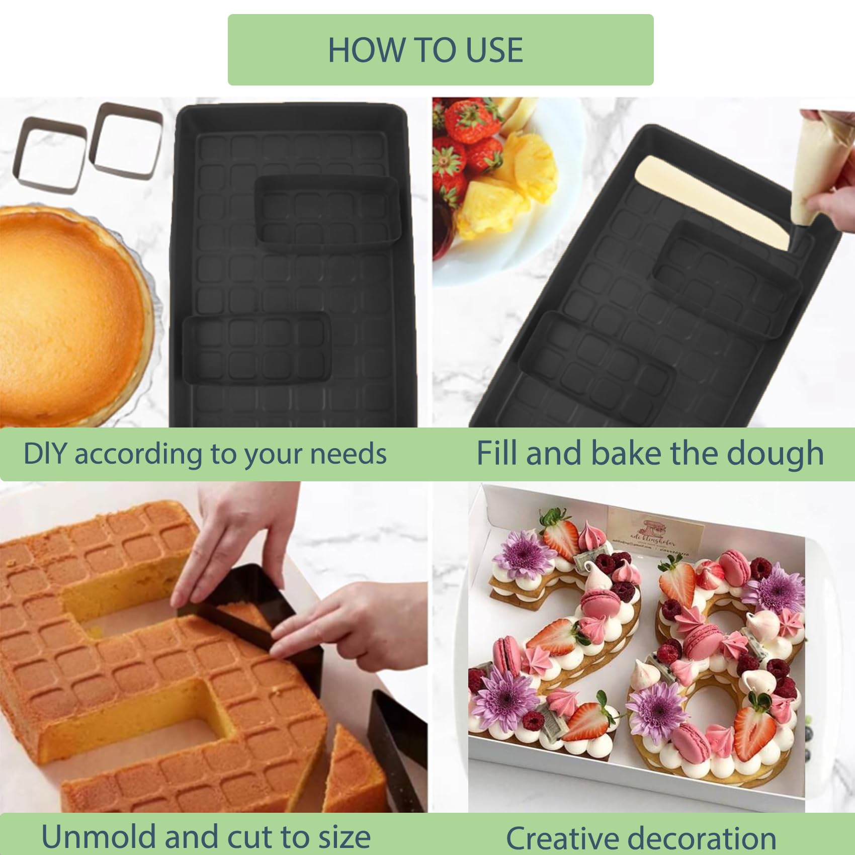 Letters and Numbers Cake Pan, Number & Letters Cake Maker, Numbers 0-9, Letters A-Z, Non-Stick Design, Dishwasher Safe, Birthday, Wedding, Christmas Baking - Image 4