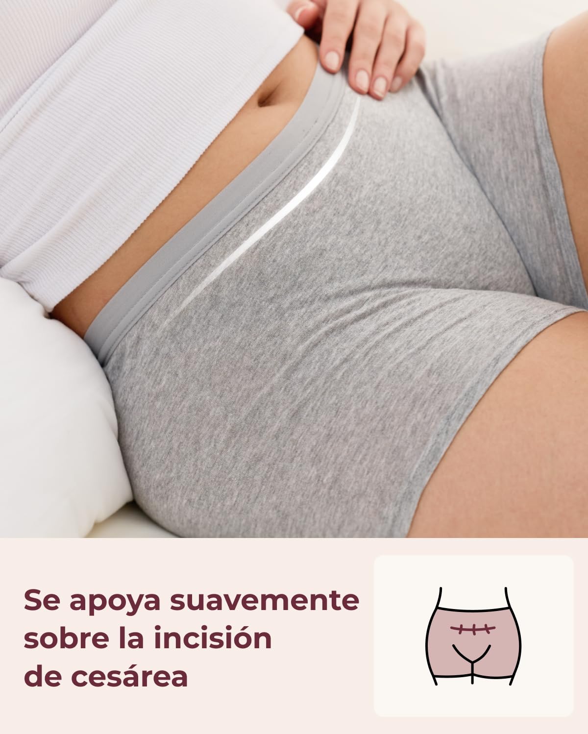 momcozy Bragas Desechables Postparto de algodón 100%, Pack de 7, Bragas Postparto para Mujer algodón Transpirables, de Talle Medio-Alto y con Refuerzo Ancho - 2