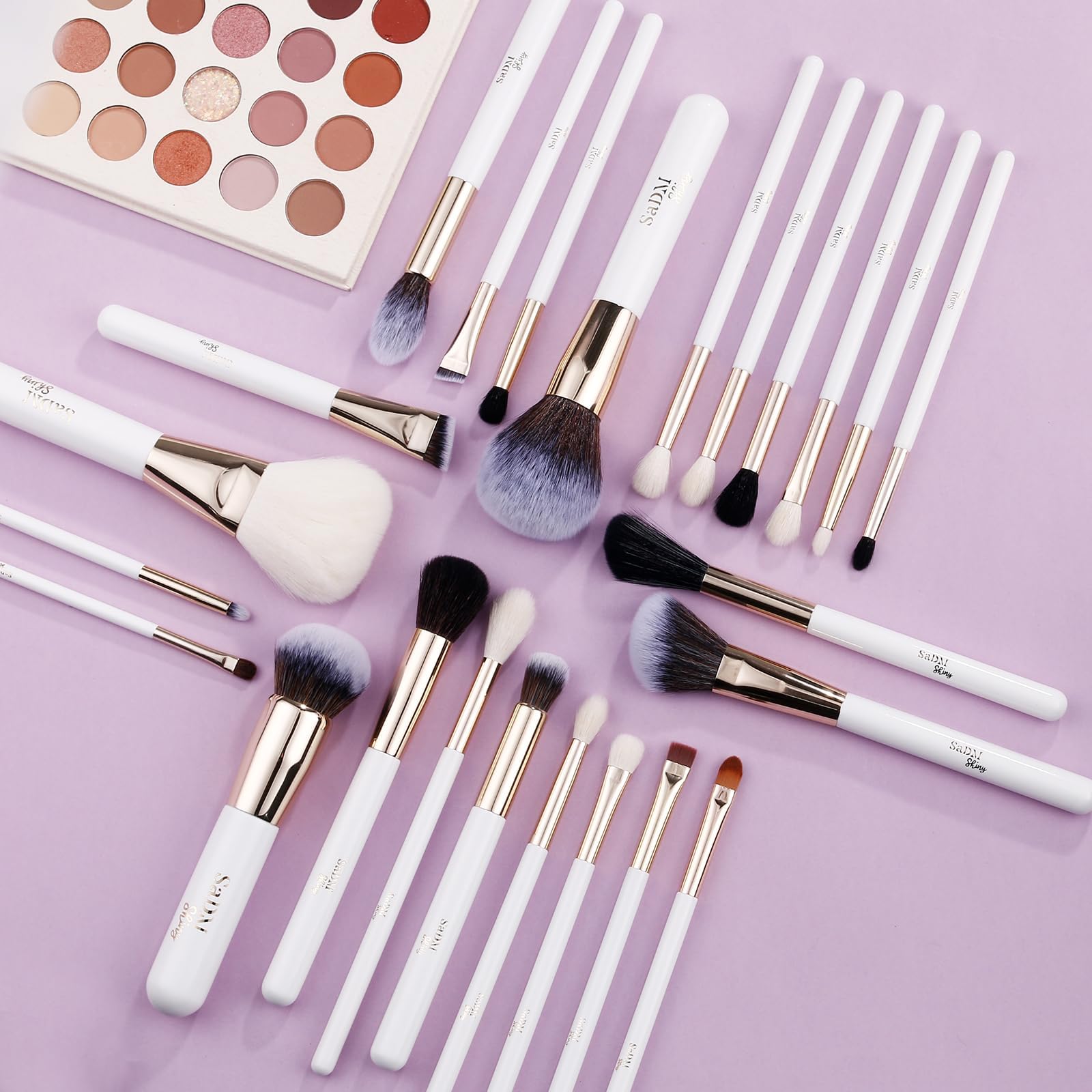 Set pennelli trucco professionali 24 pezzi con custodia – Pennelli make up viso e occhi per fondotinta, cipria, correttore, fard, ombretto, contour
