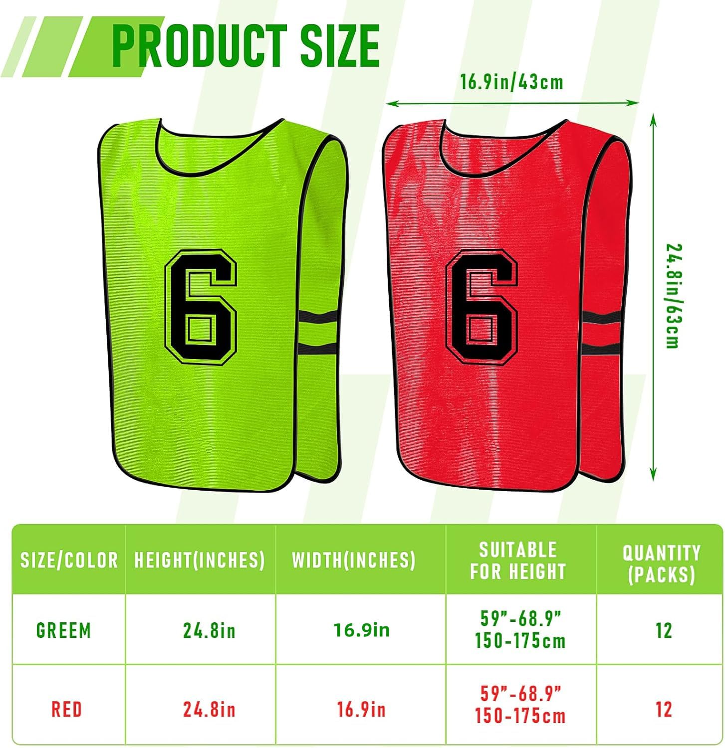24 pièces de gilet d'entraînement pour combat - Football, basketball, dossards/pinafores de football, dossards réversibles numérotés pour équipe de football