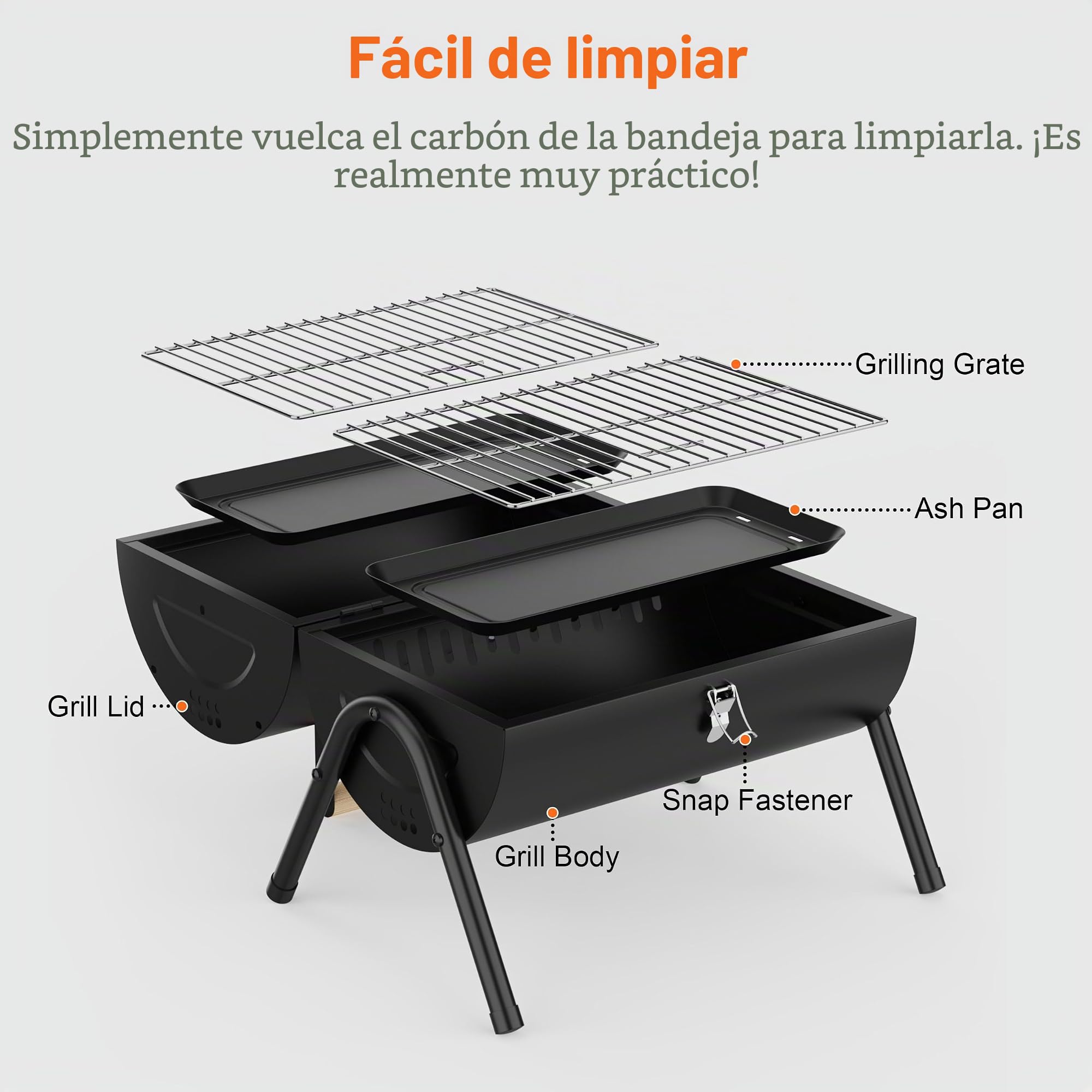 Parrilla portátil de carbón para barbacoa, pequeña barbacoa de camping con parrilla 2 en 1, ventilación de chimenea ajustable, compacta y ligera para barbacoas al aire libre, camping, picnic