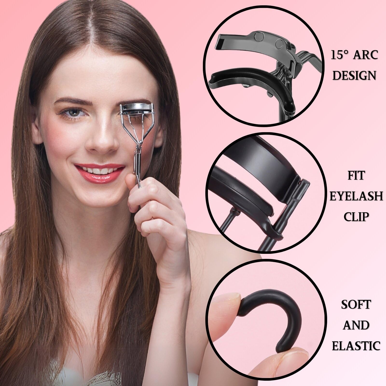 KEYRI 100 Piezas Caucho de Silicona Almohadillas para Rizador Almohadillas de Repuesto de Pestañas Rizador de Pestañas Universal Maquillaje Accesorios Almohadillas de Goma (Negro)