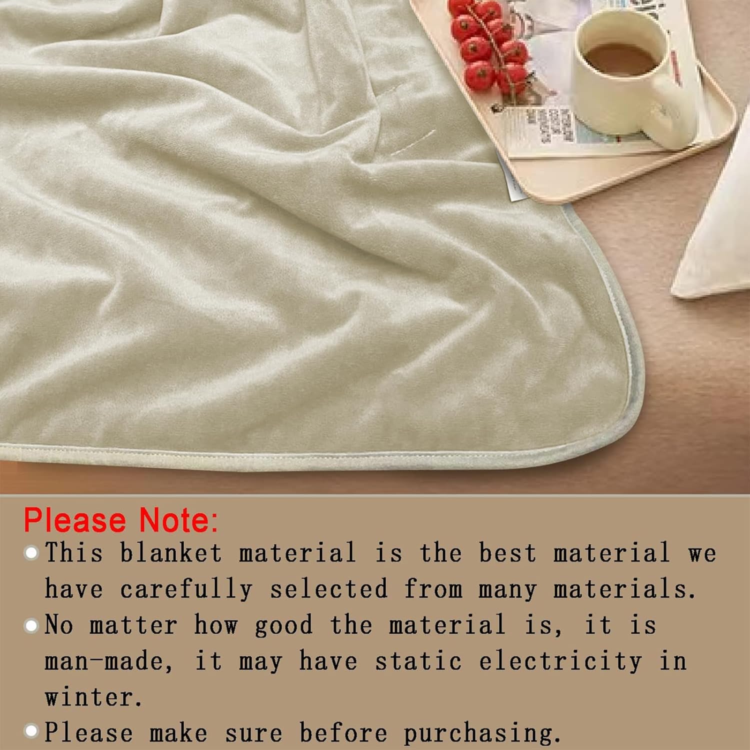 VAJOOCLL Faraday Blanket Cotton Protection Blanket for Beds, Couches, Pregnancy and Babies Belly Faraday Throw (Cream)
